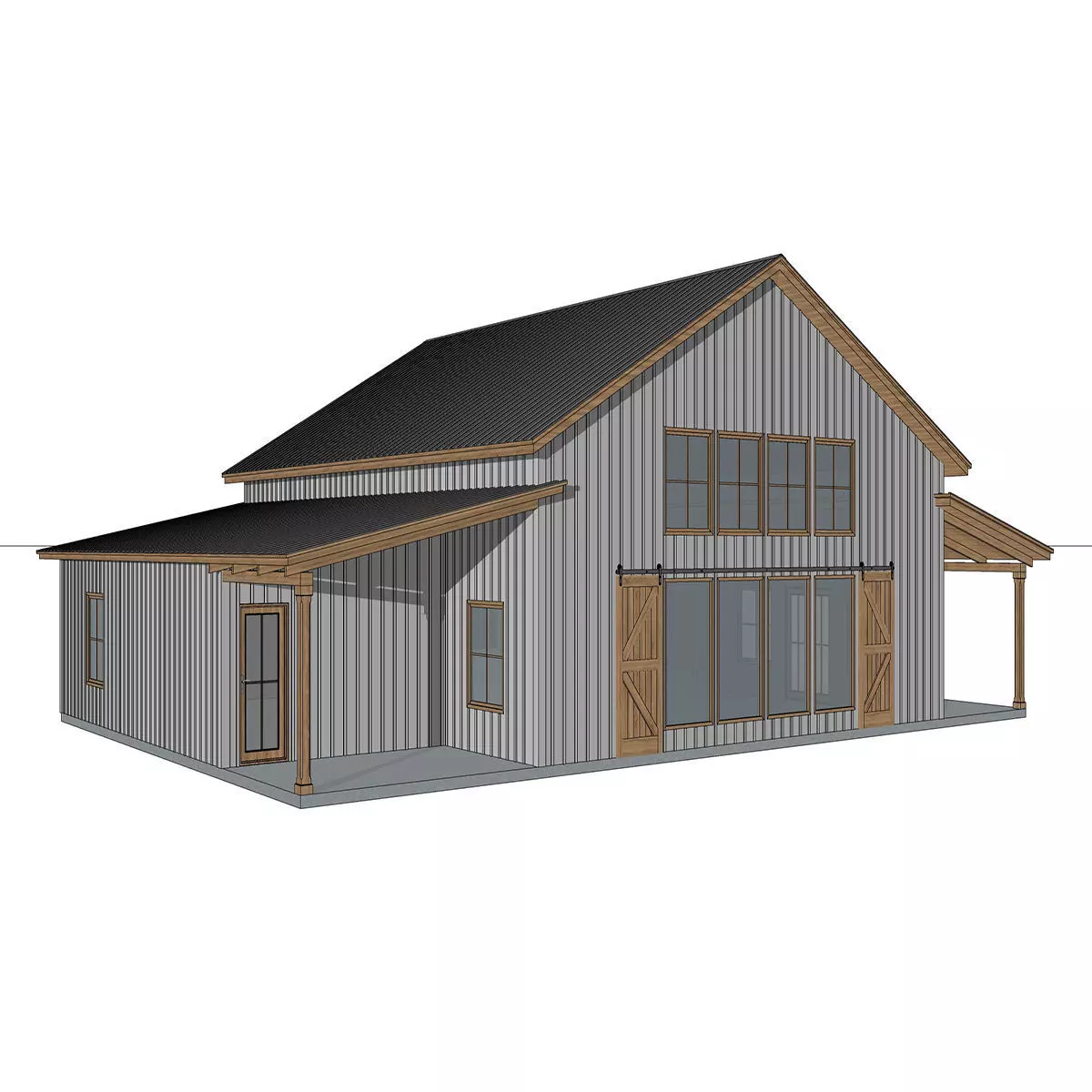 Barndominium House - 020 Low-poly 3D model_0