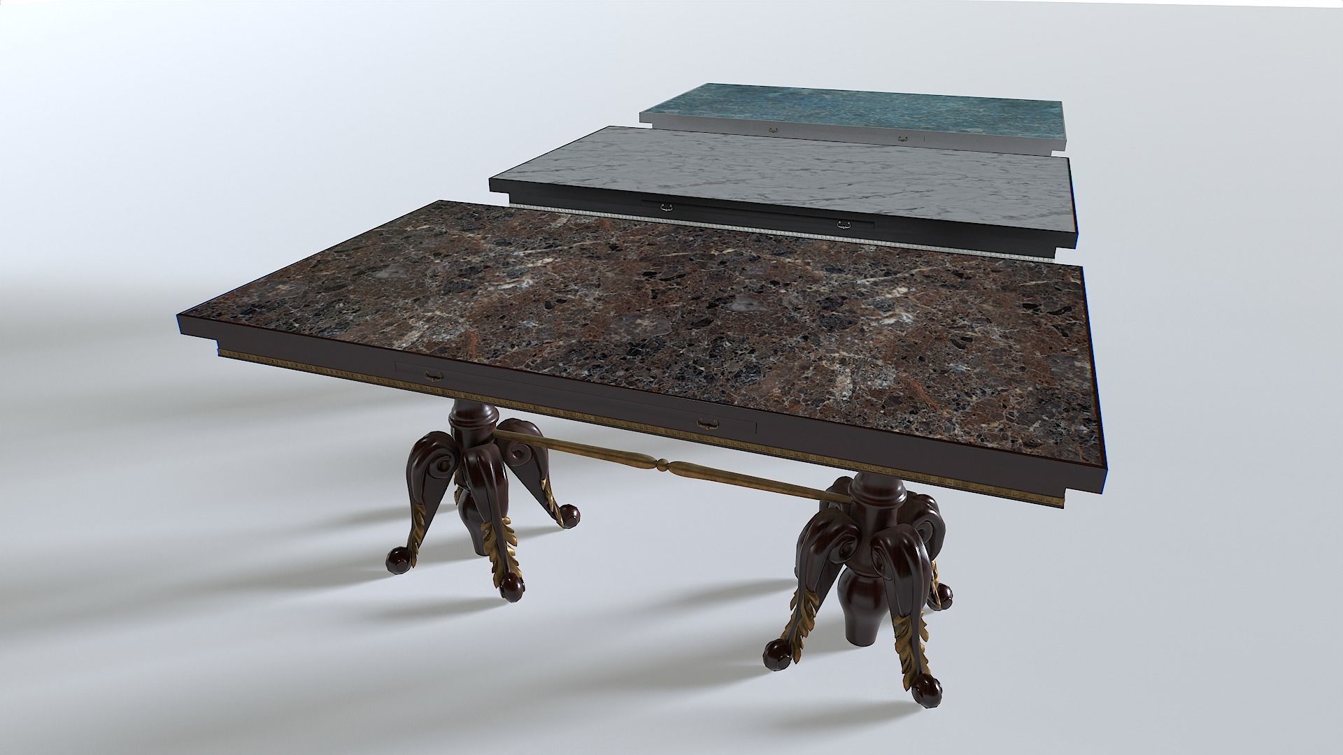 Classic Table 3 Low-poly 3D model_5
