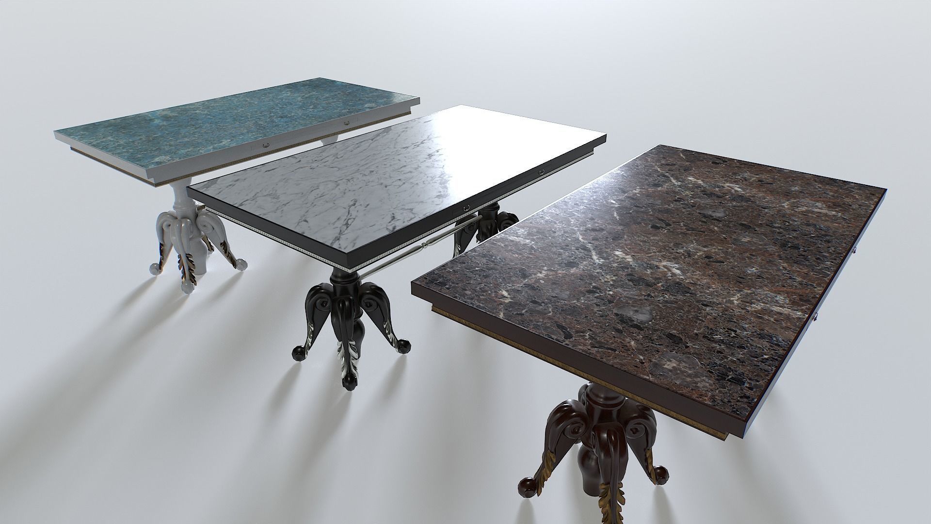 Classic Table 3 Low-poly 3D model_4