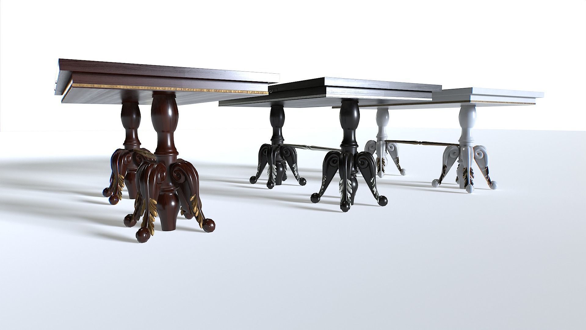 Classic Table 3 Low-poly 3D model_9