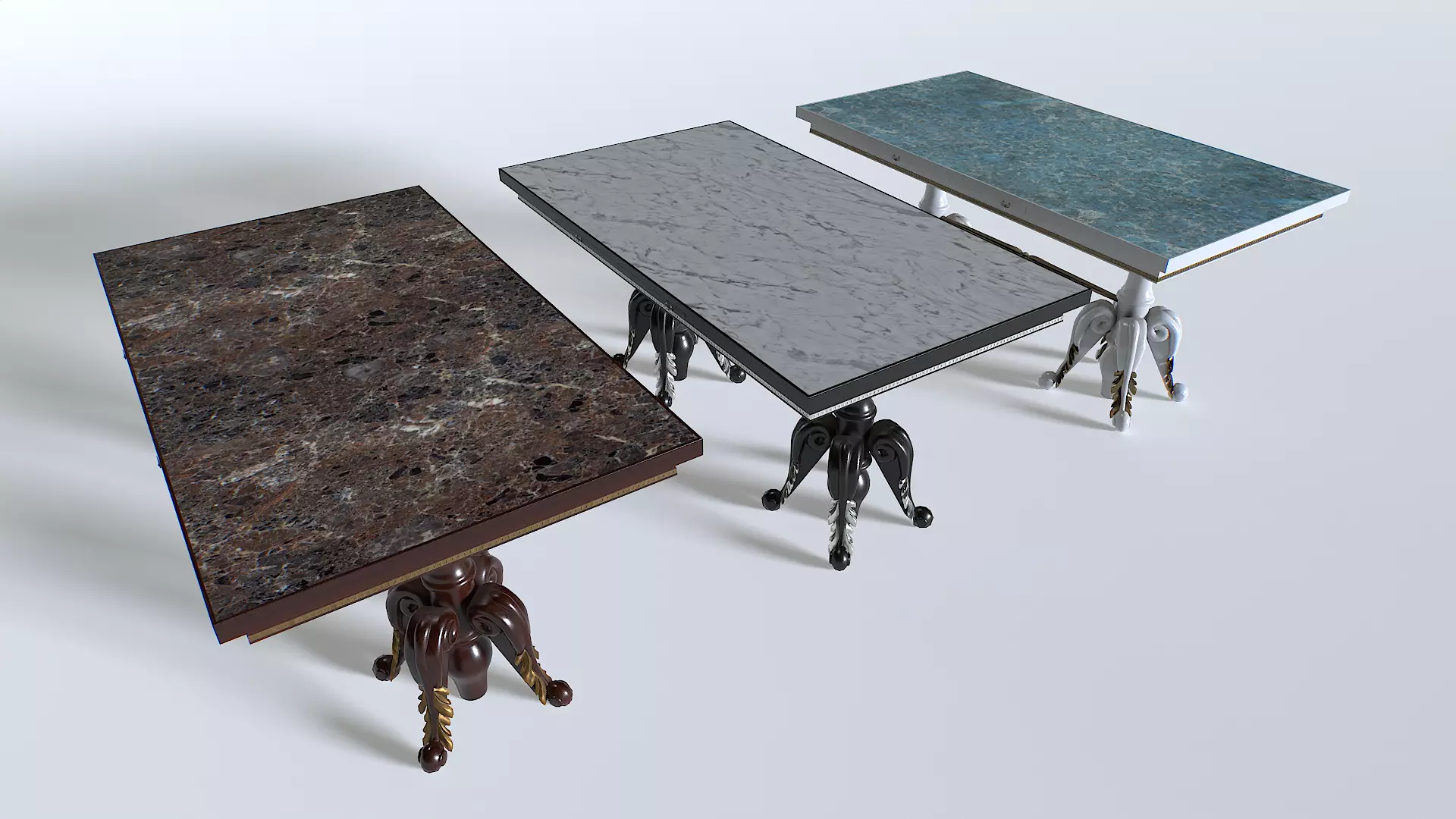 Classic Table 3 Low-poly 3D model_0