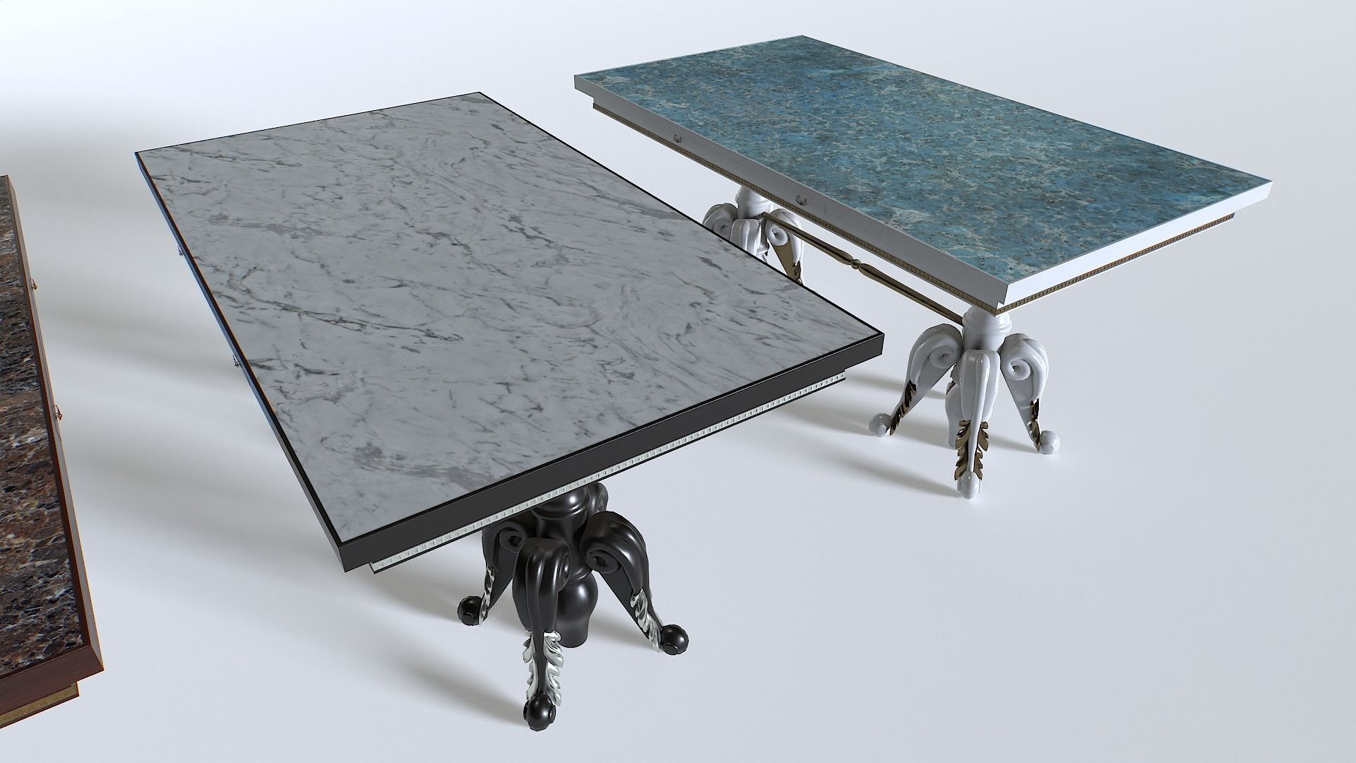 Classic Table 3 Low-poly 3D model_1