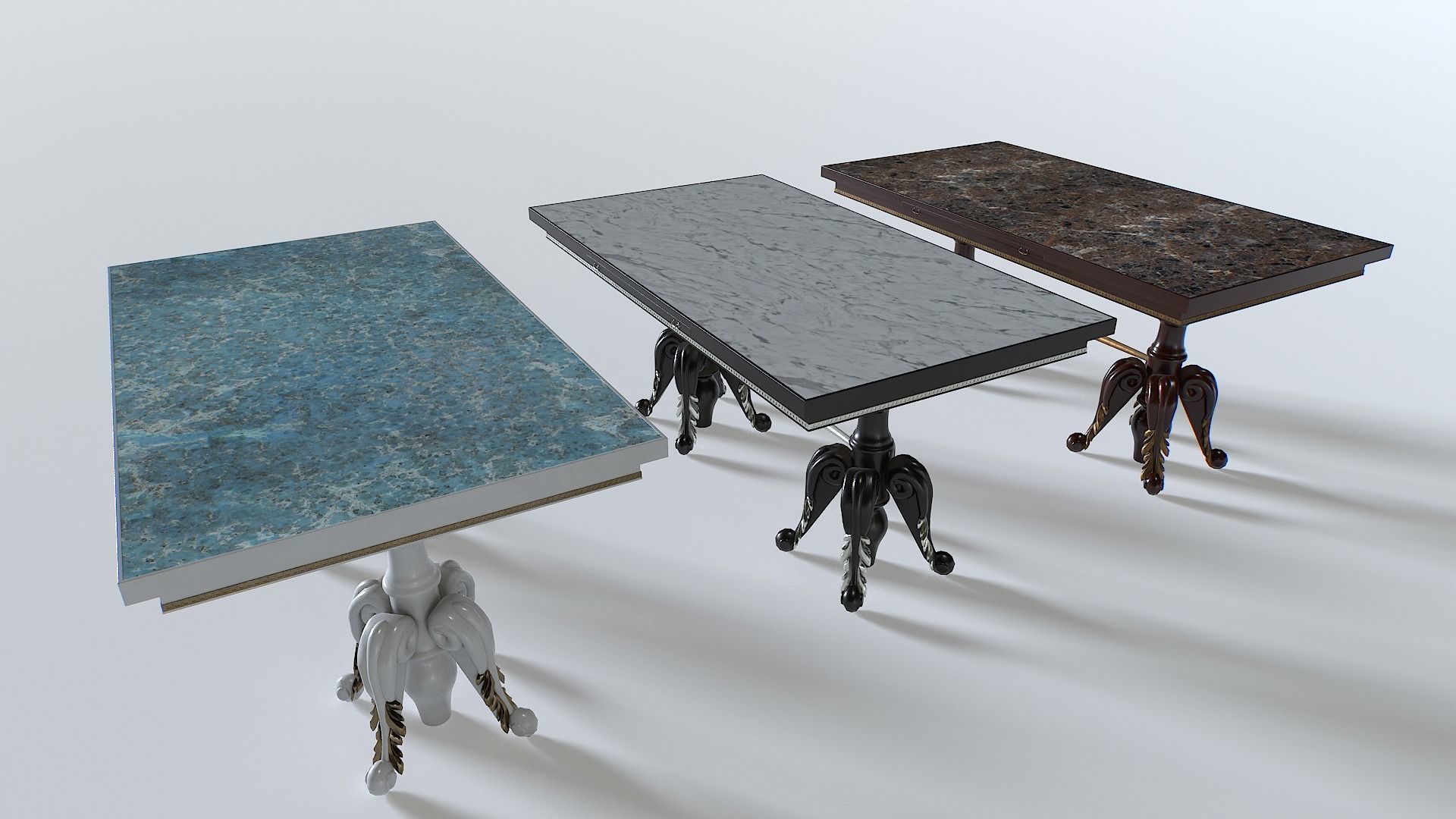 Classic Table 3 Low-poly 3D model_3