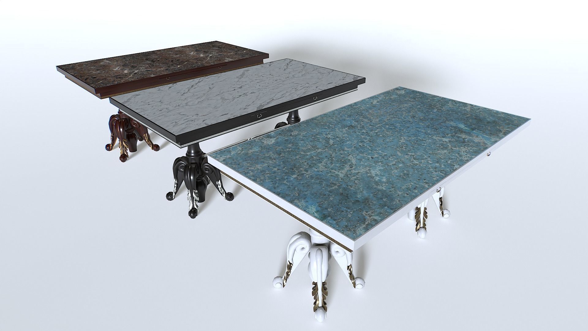 Classic Table 3 Low-poly 3D model_2