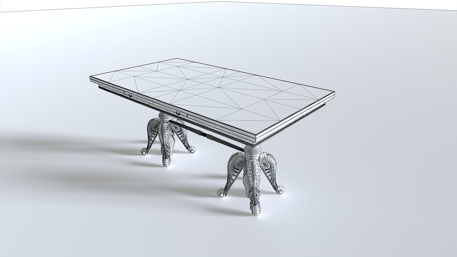 Classic Table 3 Low-poly 3D model_8