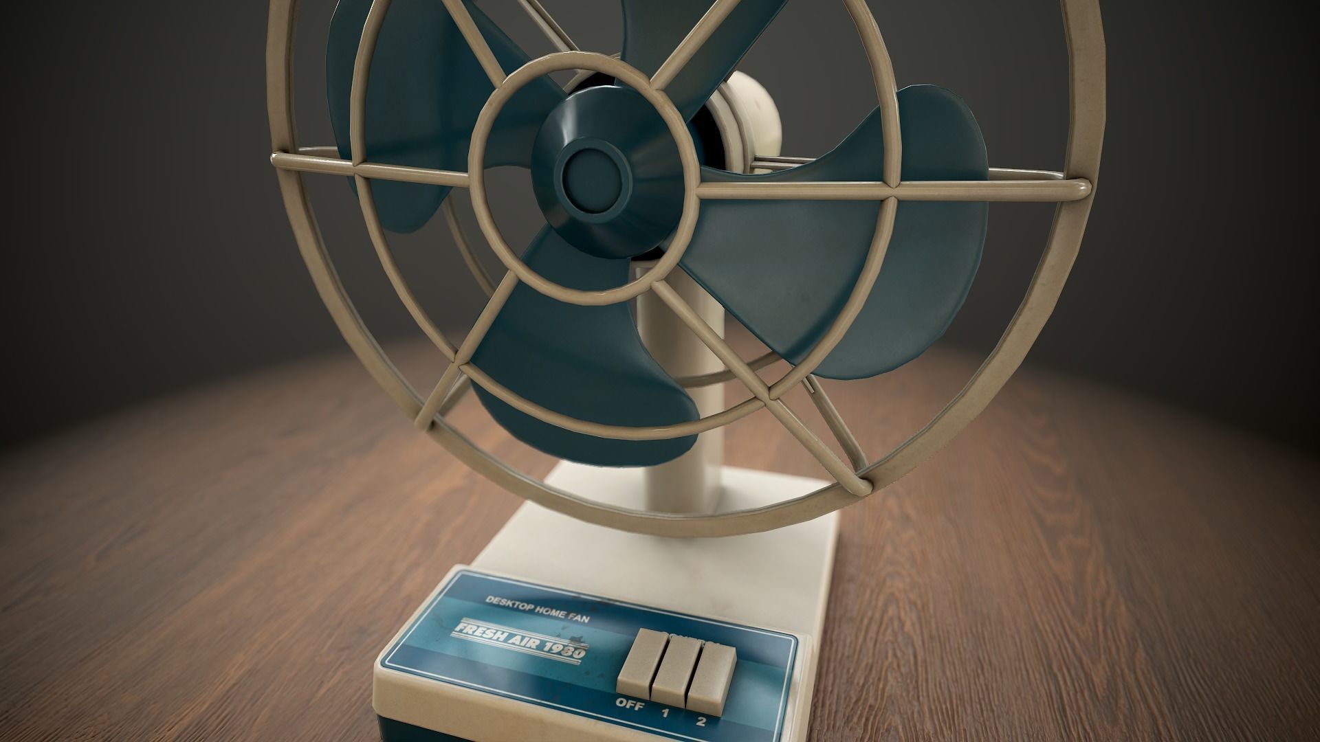 Retro fan Low-poly 3D model_8
