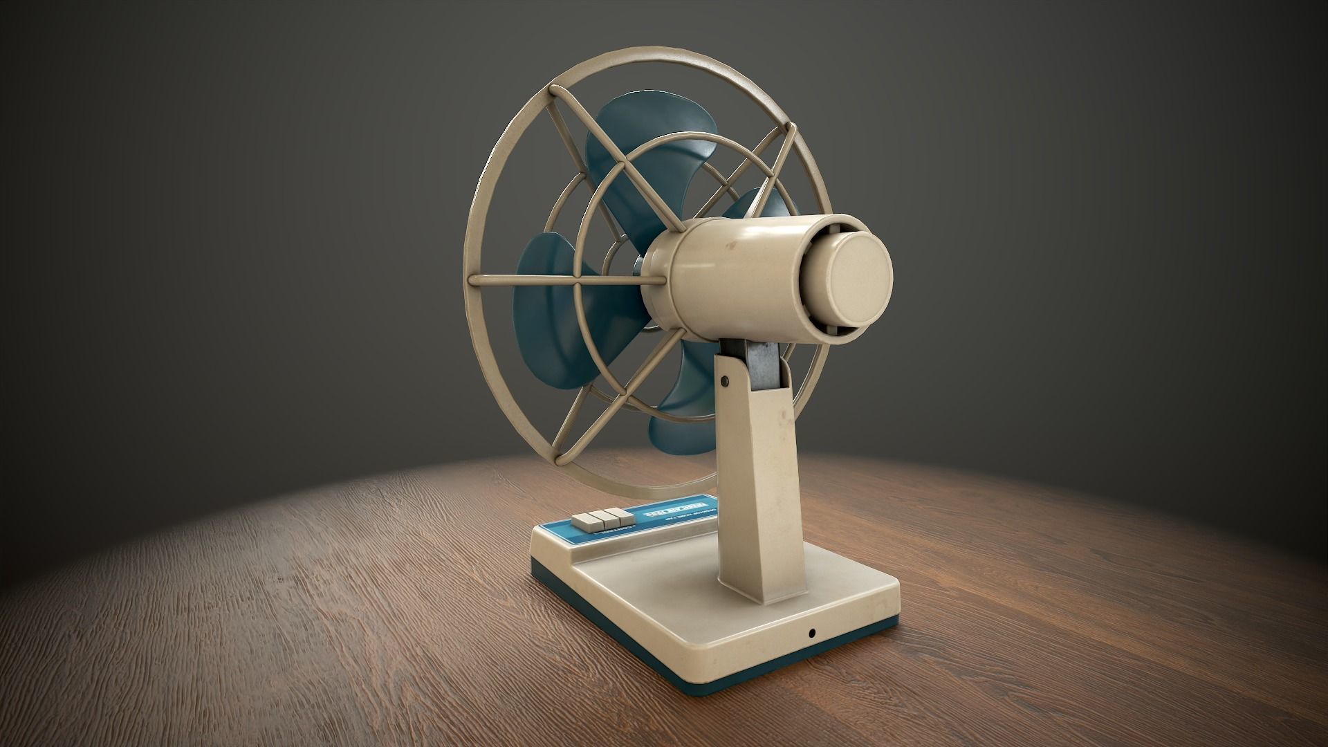 Retro fan Low-poly 3D model_1