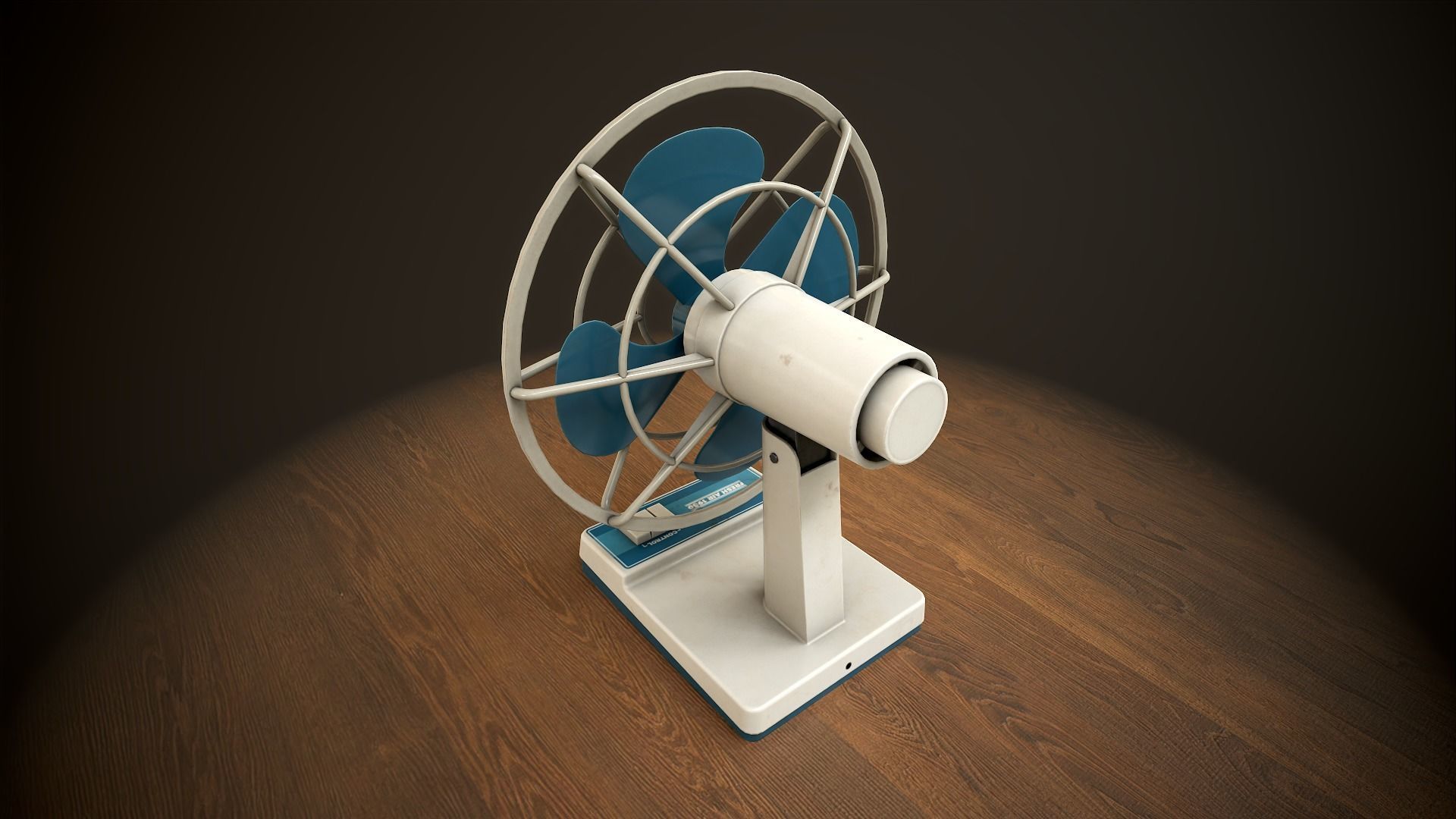 Retro fan Low-poly 3D model_10
