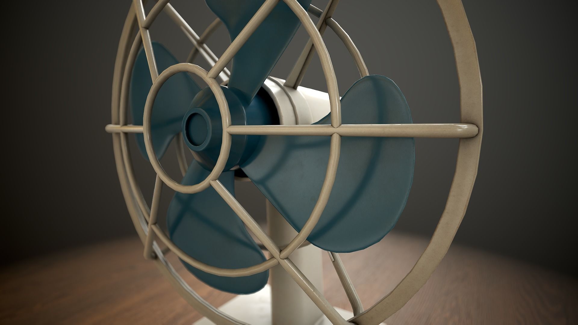 Retro fan Low-poly 3D model_6