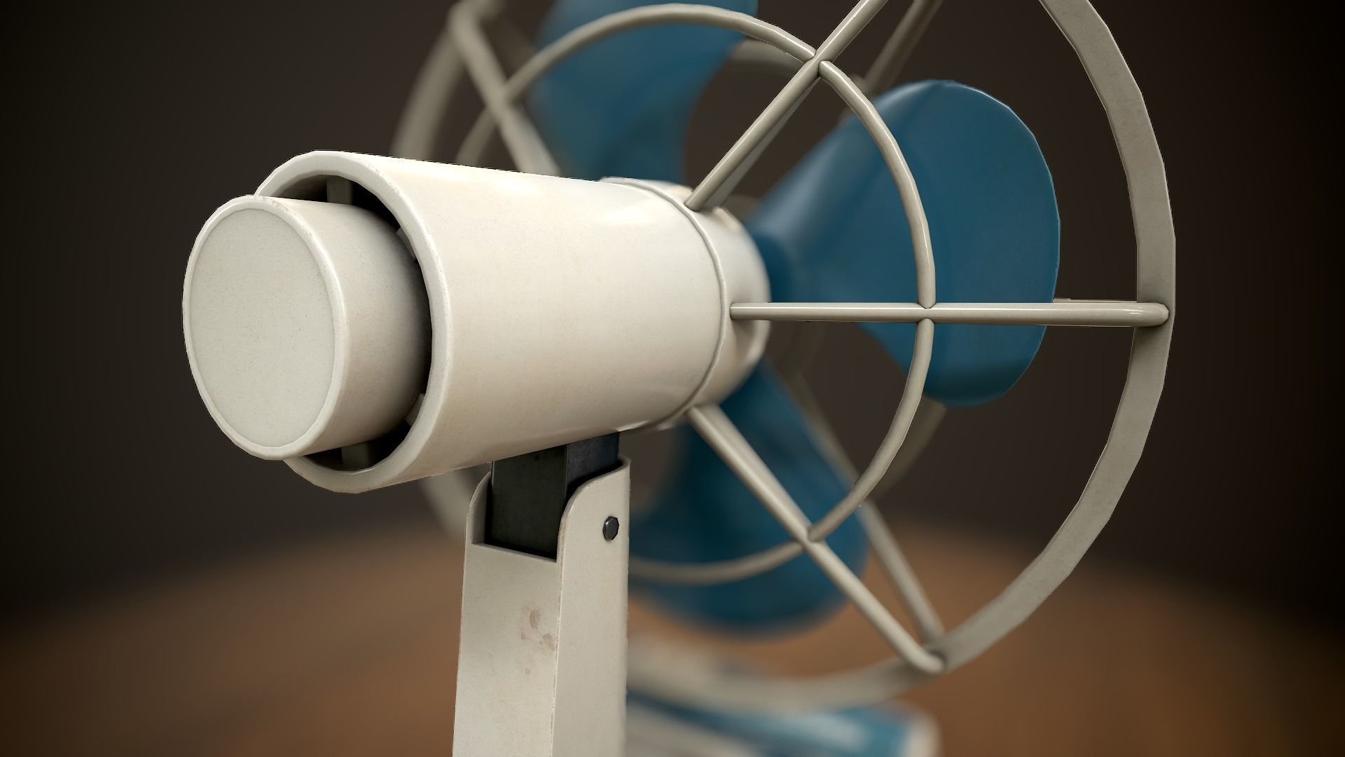 Retro fan Low-poly 3D model_7