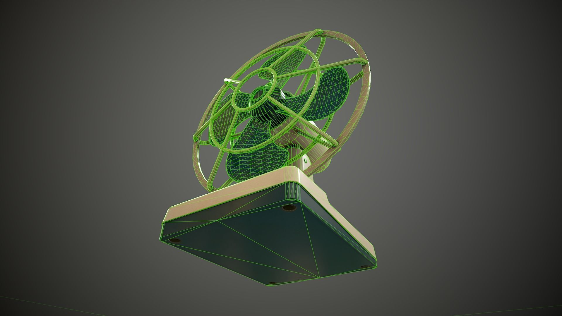 Retro fan Low-poly 3D model_14