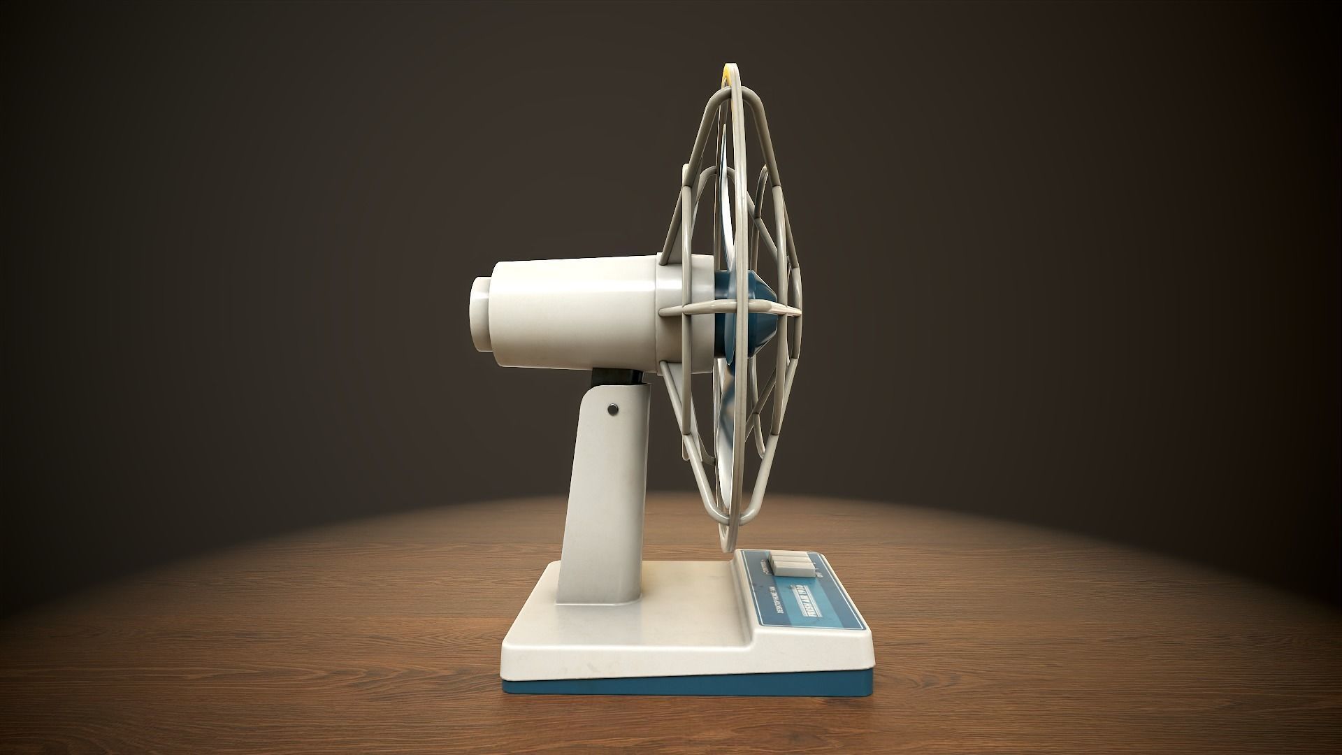 Retro fan Low-poly 3D model_3