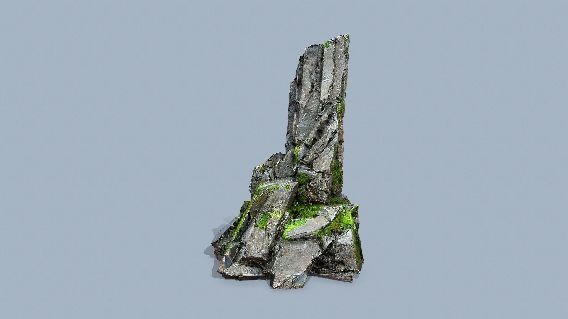mossy rocks Low-poly 3D model_7