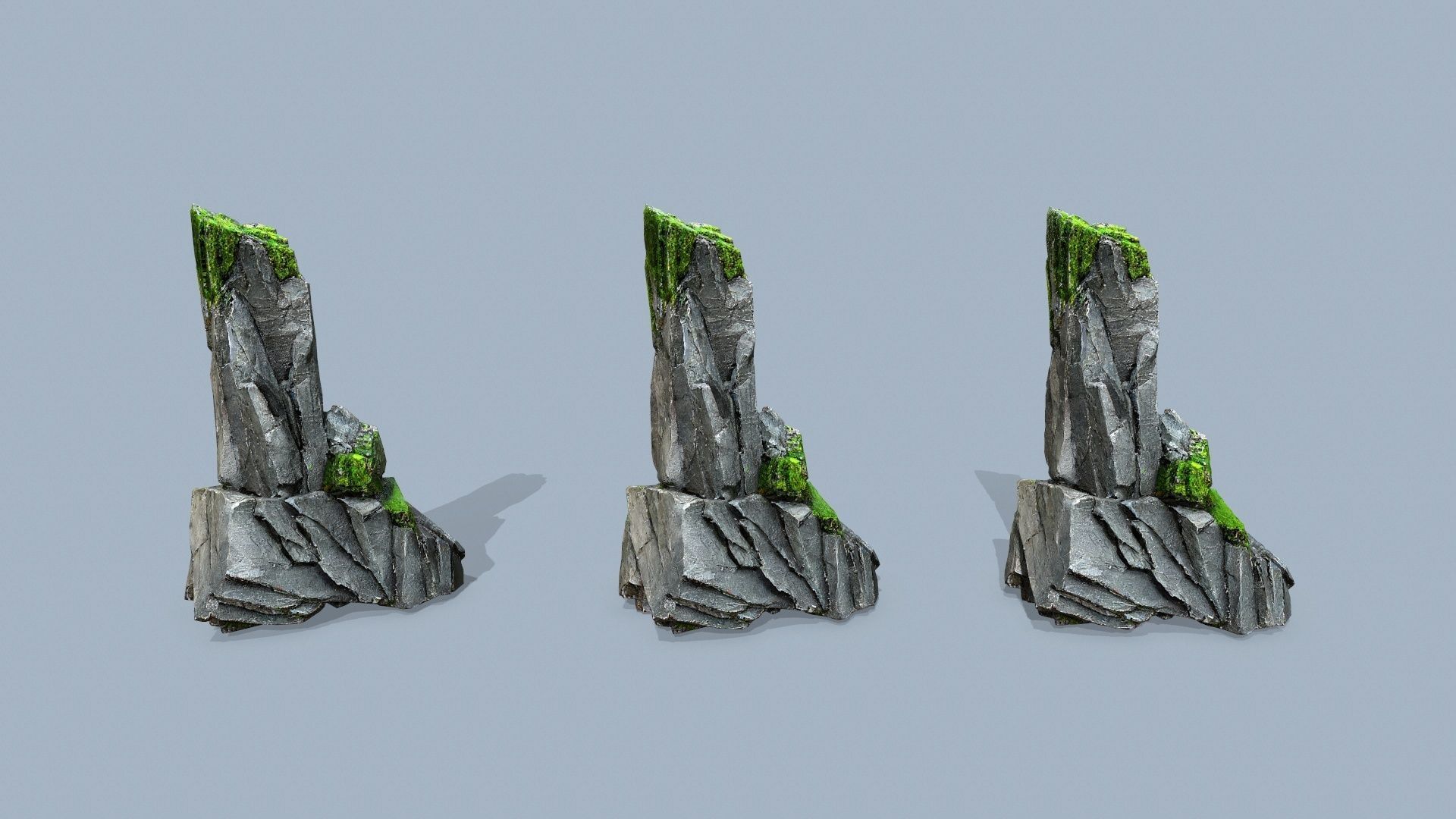 mossy rocks Low-poly 3D model_12