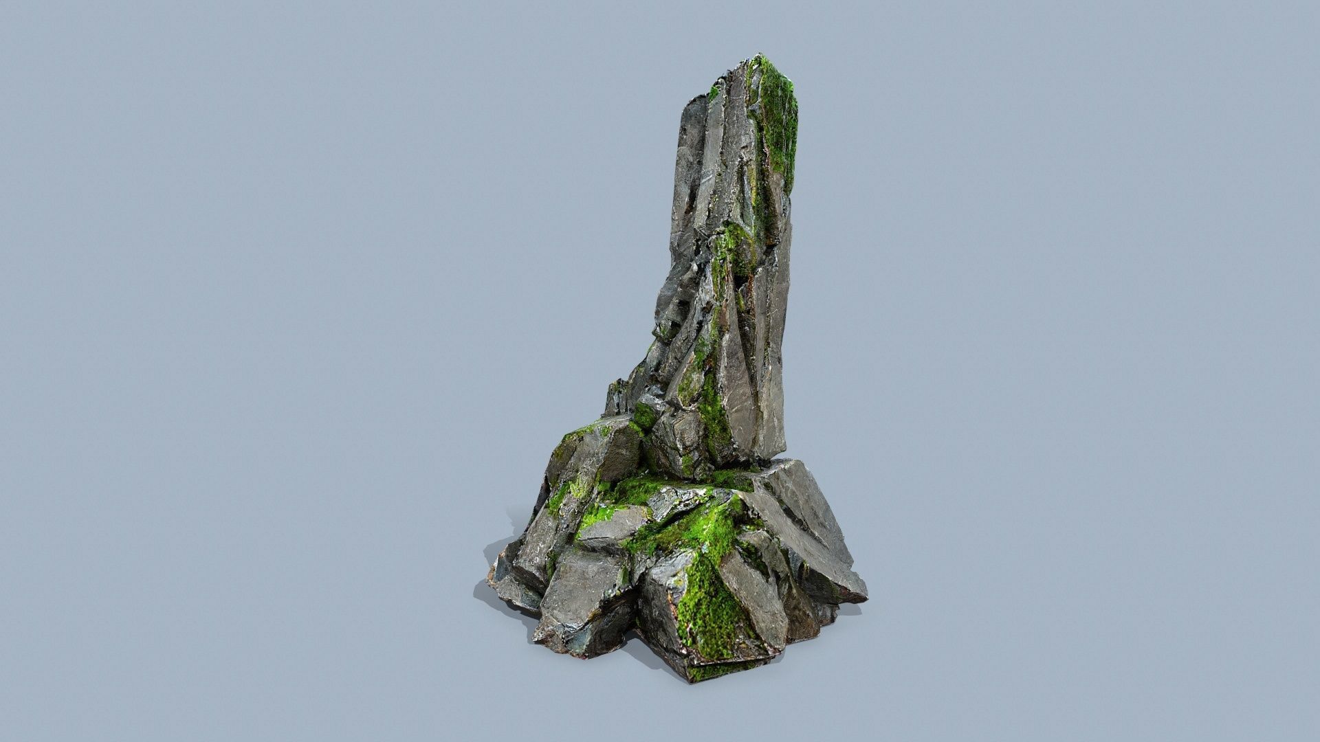mossy rocks Low-poly 3D model_6