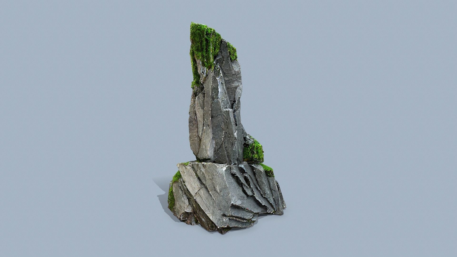 mossy rocks Low-poly 3D model_4