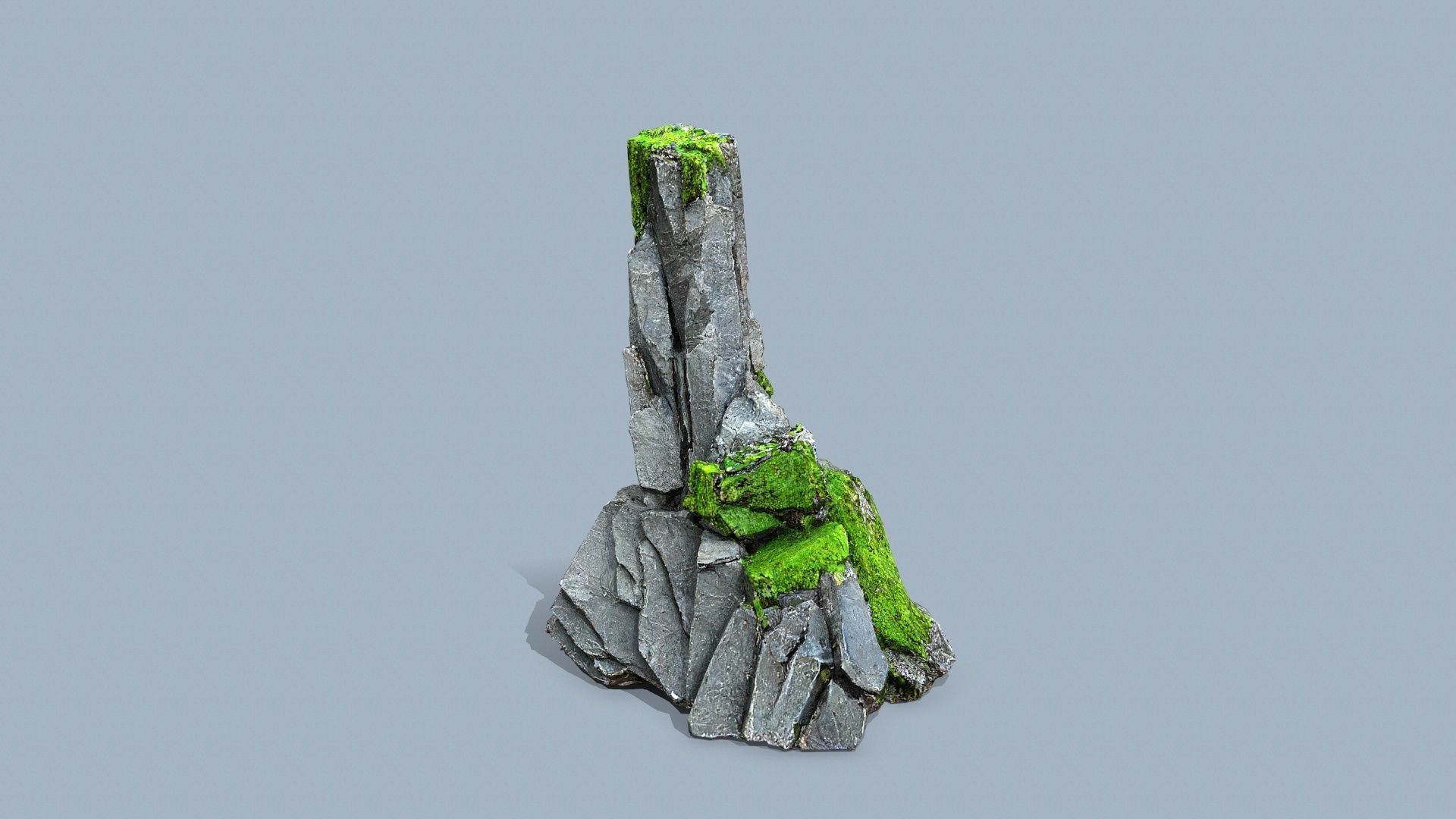 mossy rocks Low-poly 3D model_10
