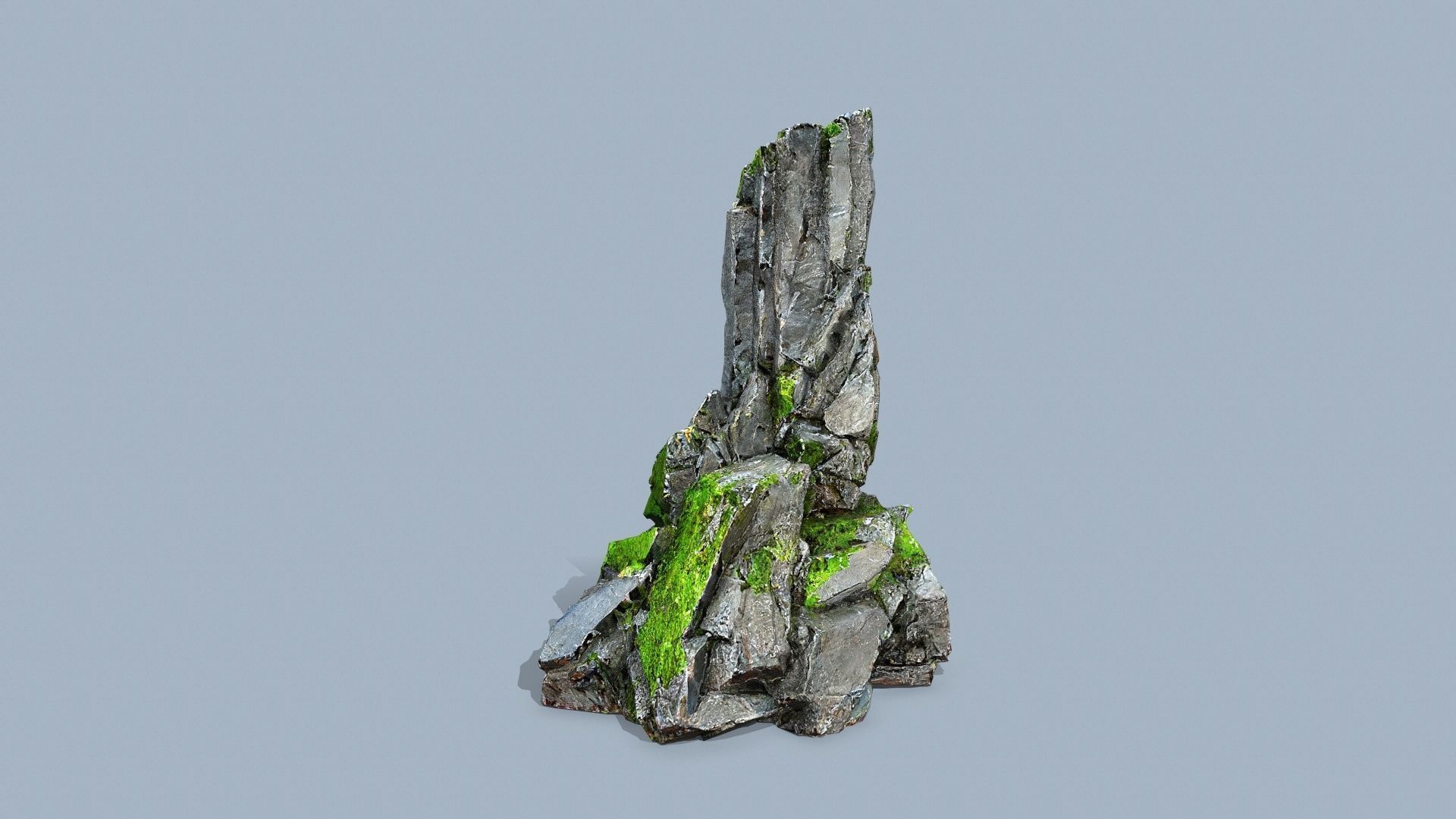 mossy rocks Low-poly 3D model_8