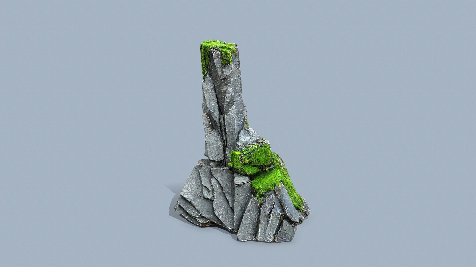 mossy rocks Low-poly 3D model_2