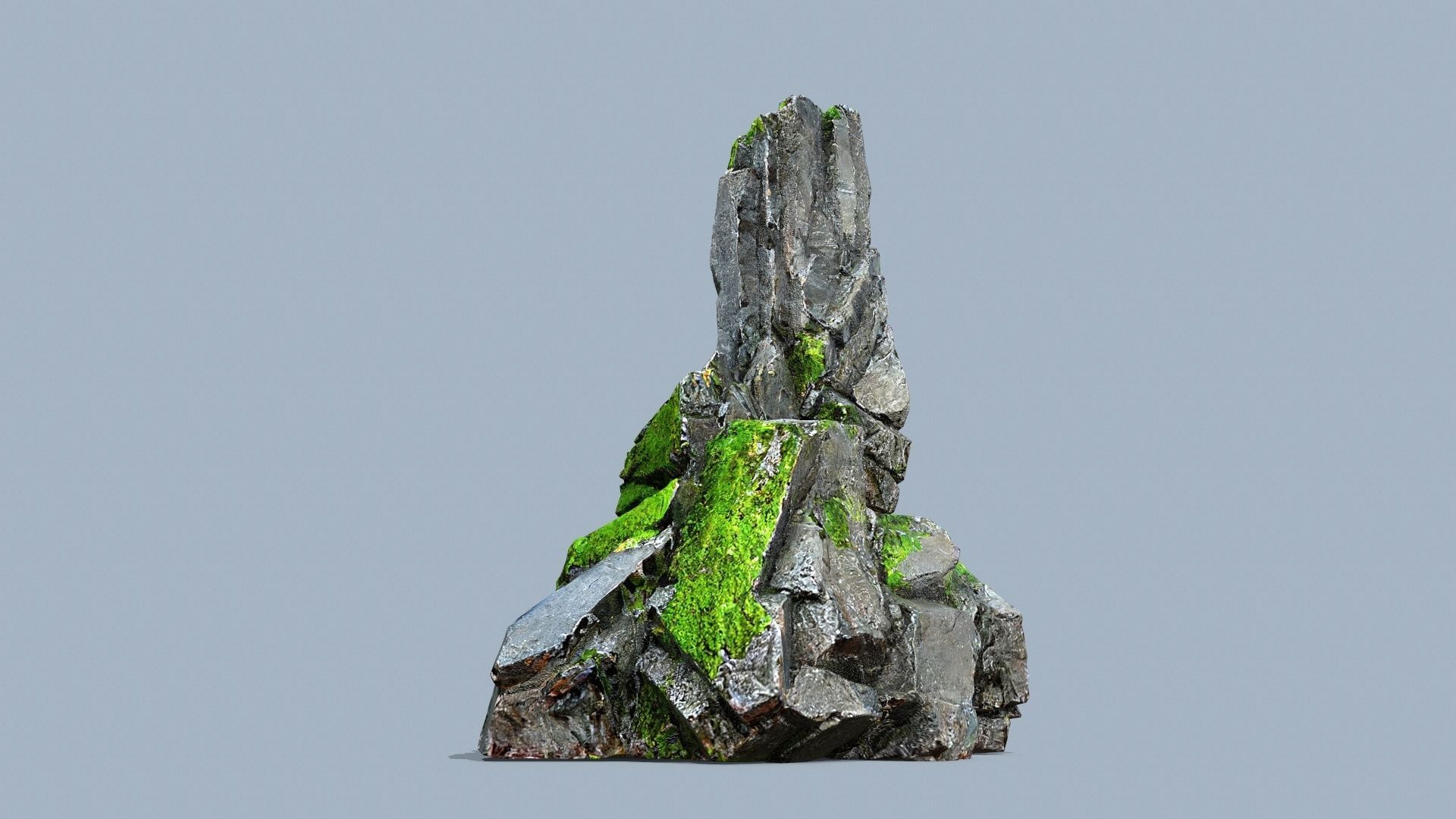 mossy rocks Low-poly 3D model_1