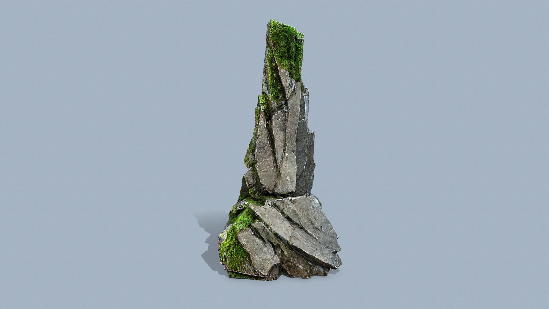 mossy rocks Low-poly 3D model_5