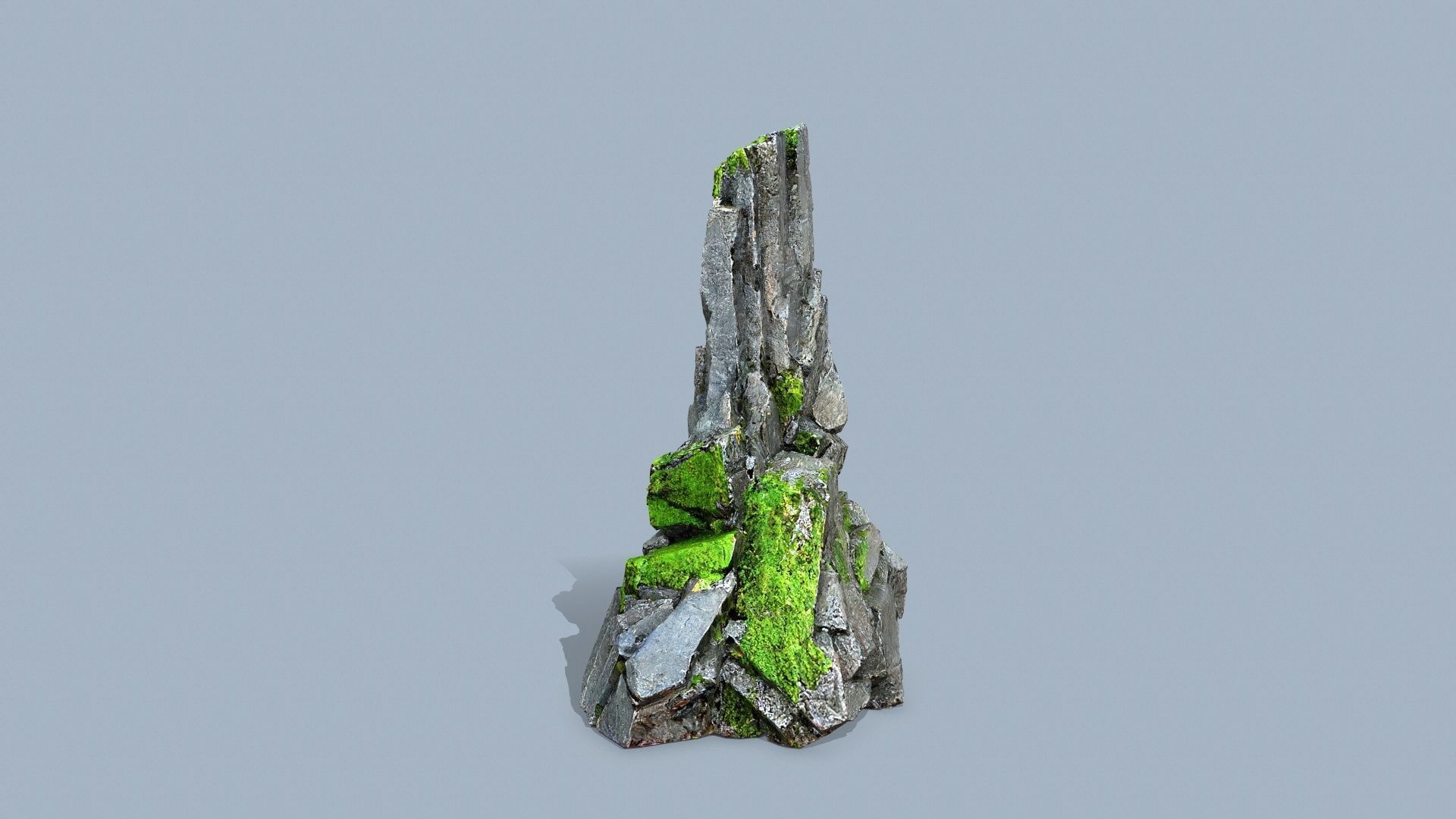 mossy rocks Low-poly 3D model_9