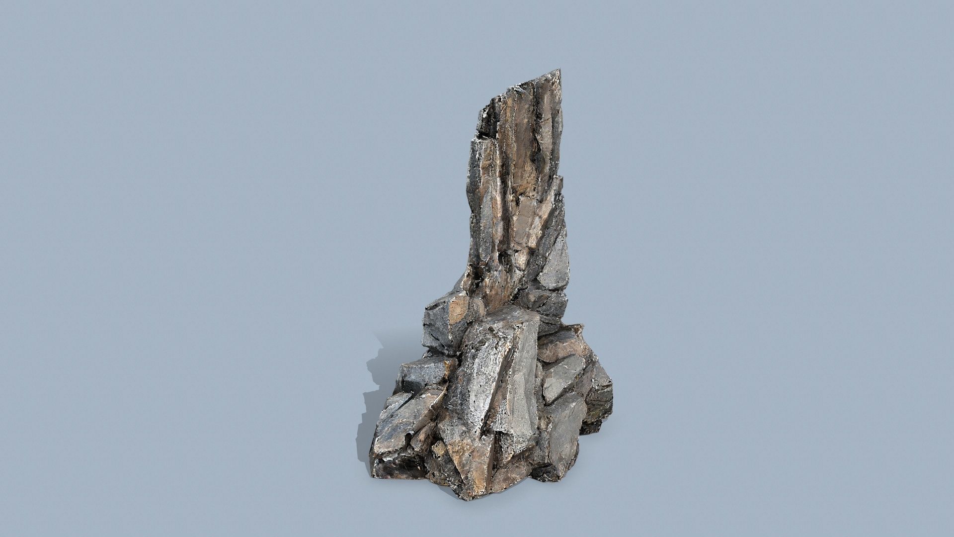 cliff rocks Low-poly 3D model_3