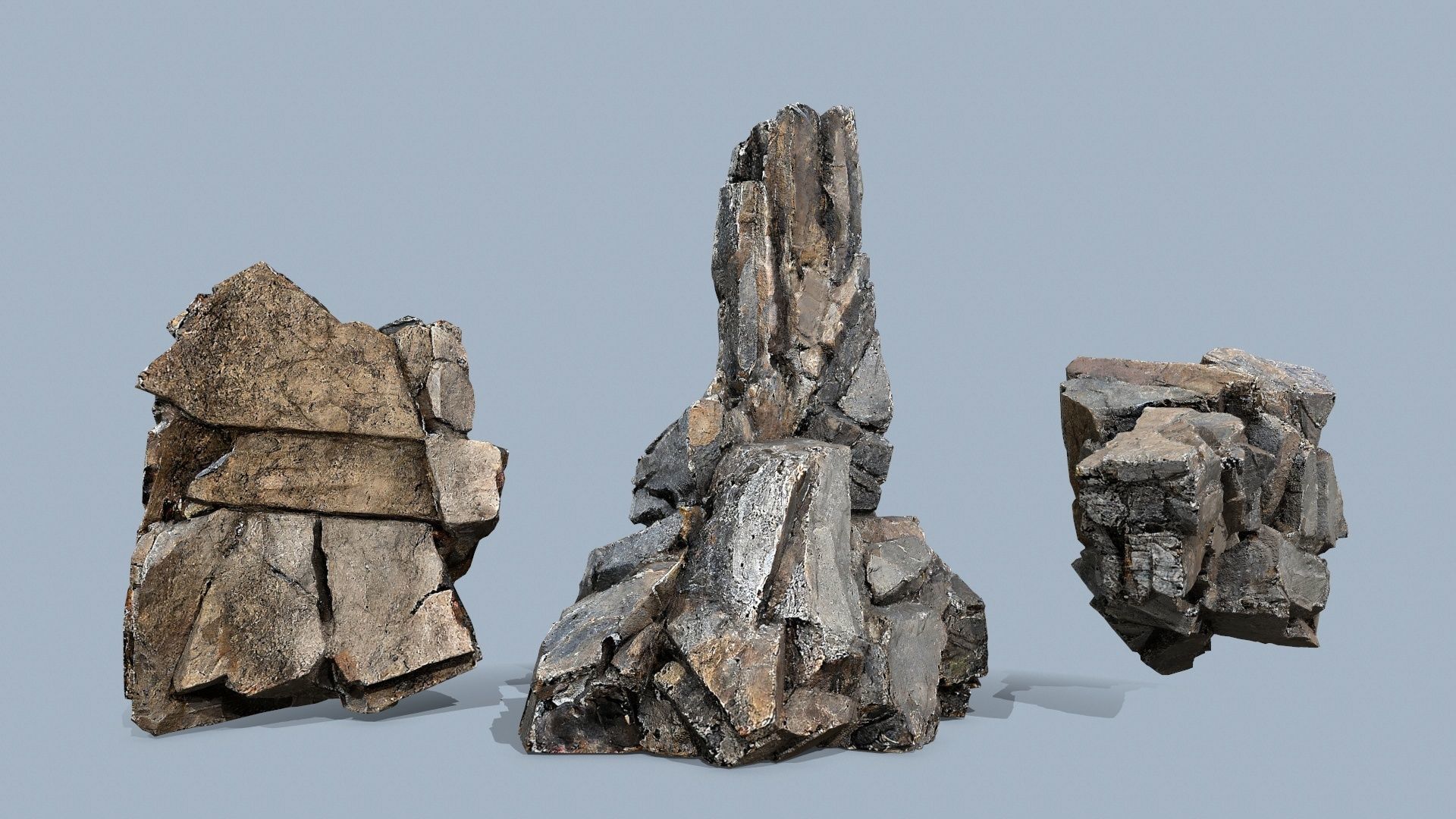 cliff rocks Low-poly 3D model_13