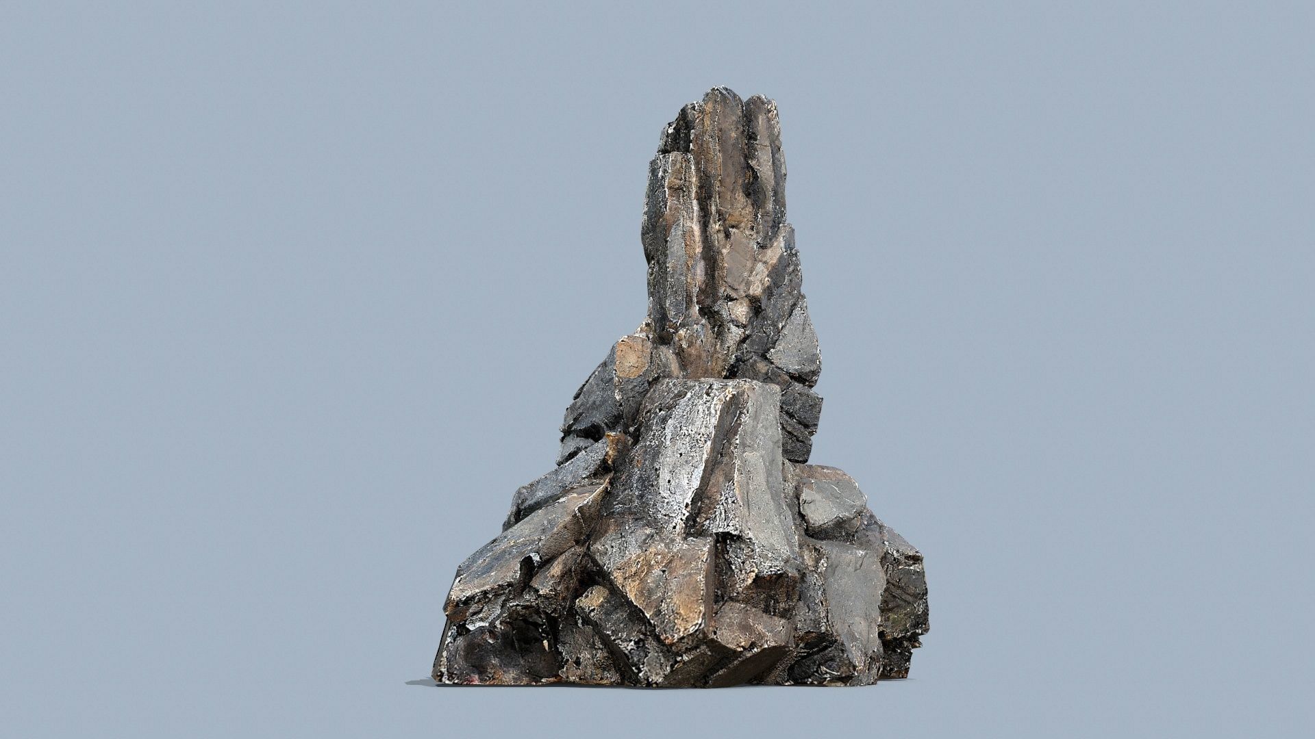 cliff rocks Low-poly 3D model_2