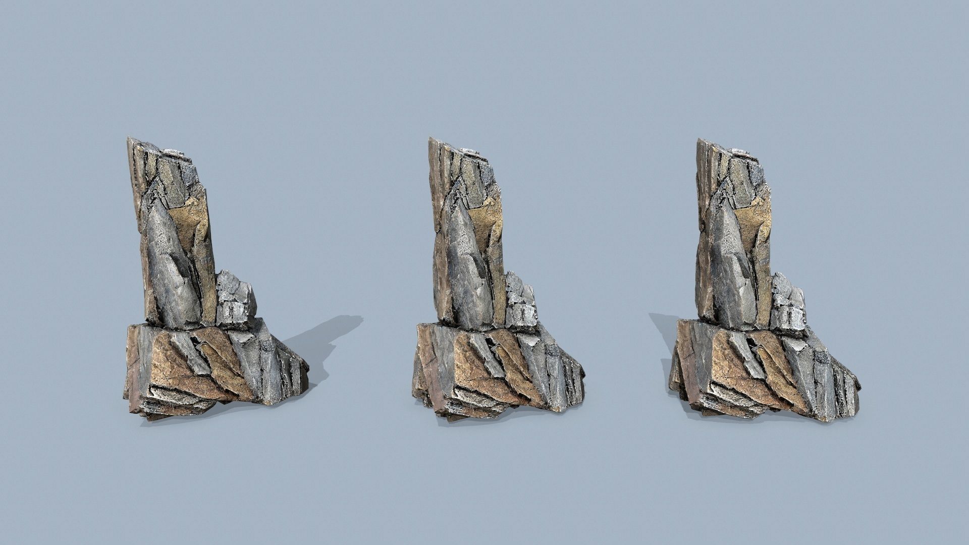 cliff rocks Low-poly 3D model_14