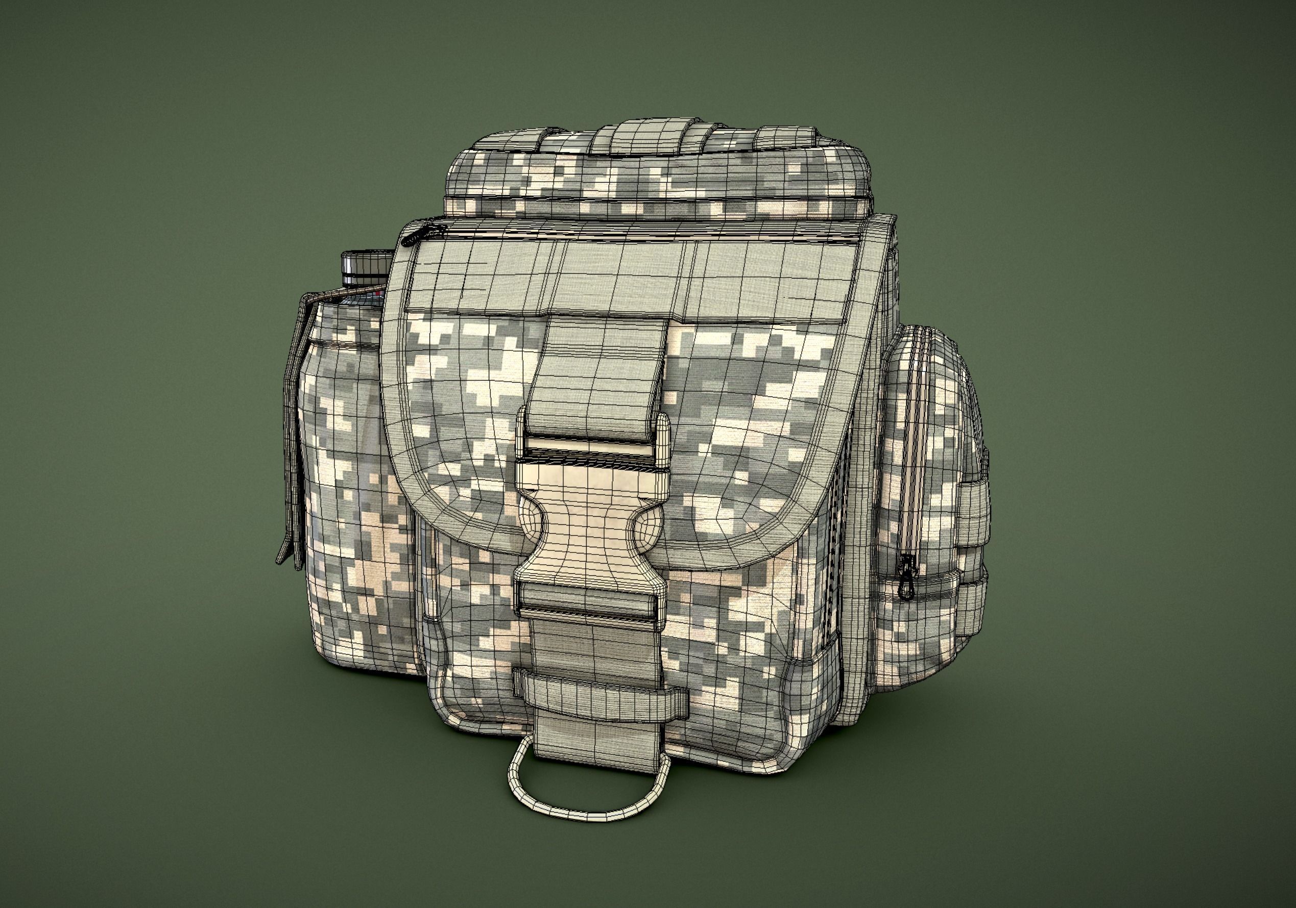 Military and Tactical Multi Pouch Bag 02 Free 3D model_6