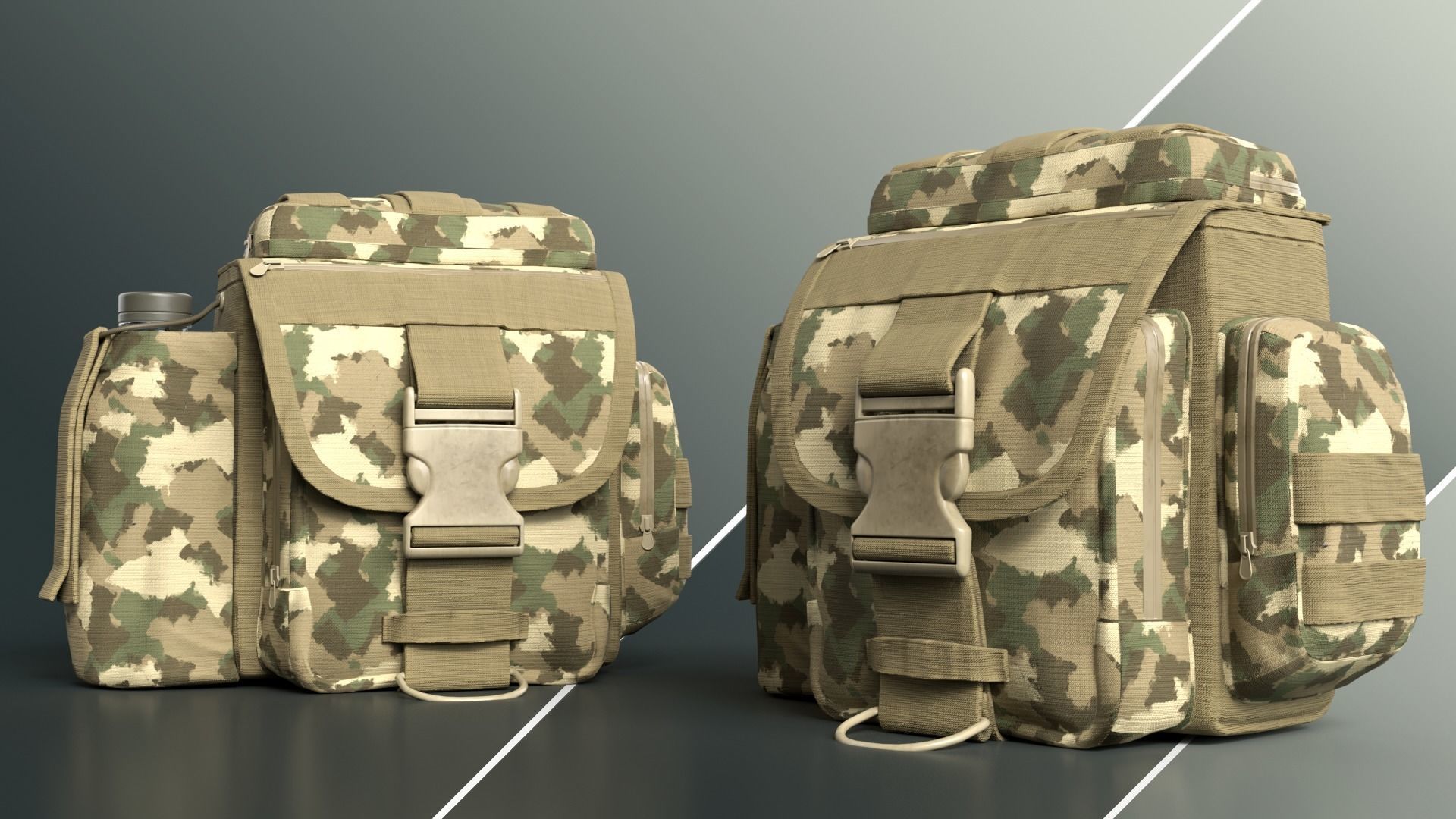 Military and Tactical Multi Pouch Bag 02 Free 3D model_2