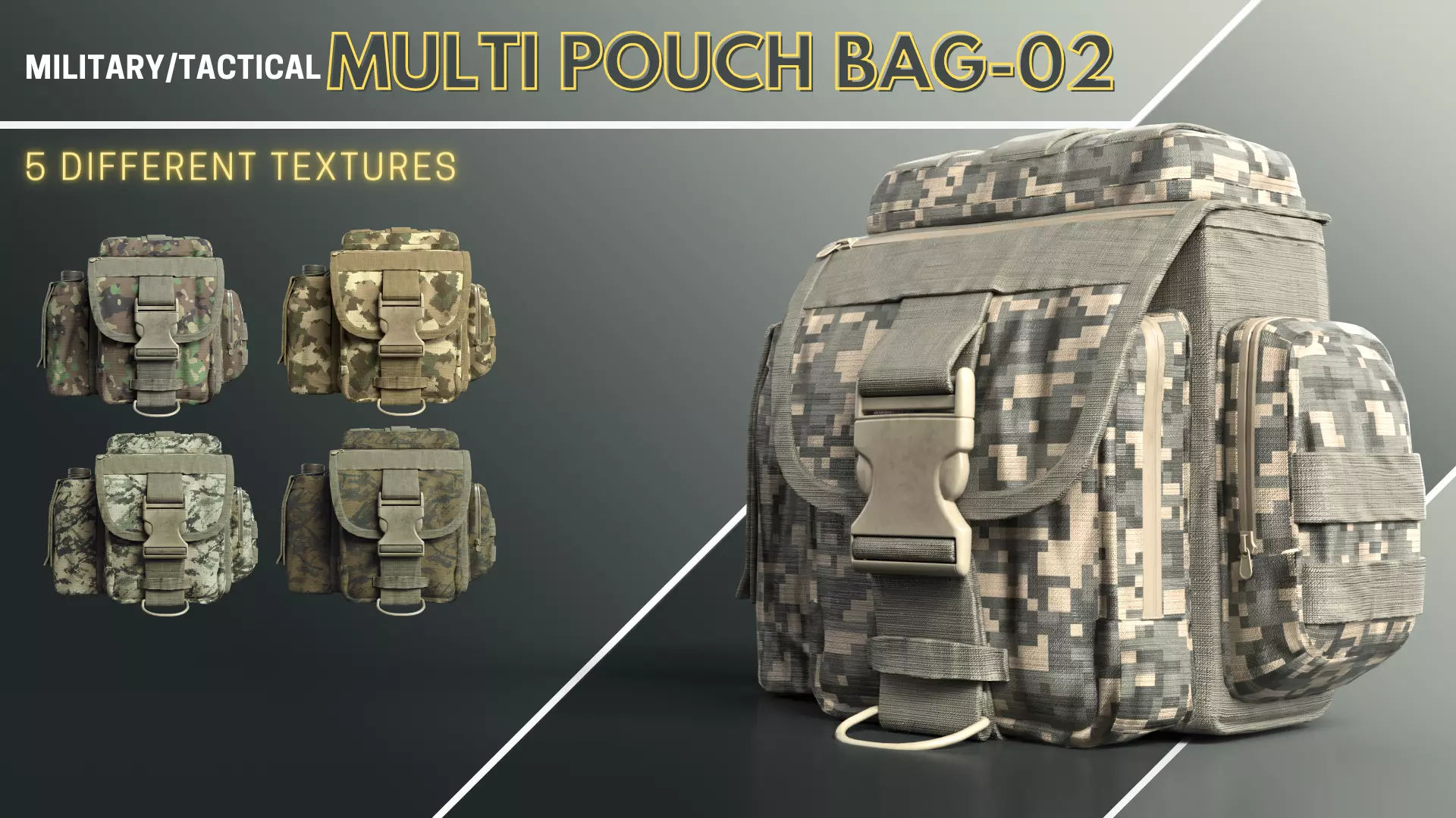 Military and Tactical Multi Pouch Bag 02 Free 3D model_0