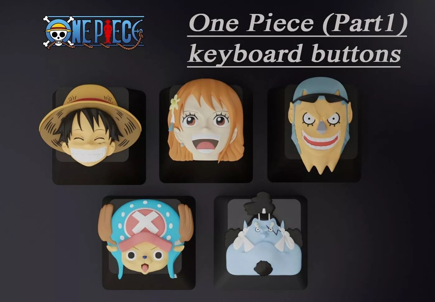 ONE PIECE PART 1 KEYBOARD BUTTONS 3D print model