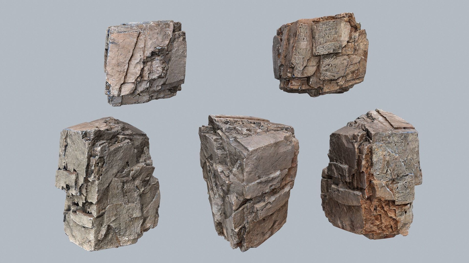 Egyptian desert rocks Low-poly 3D model_9