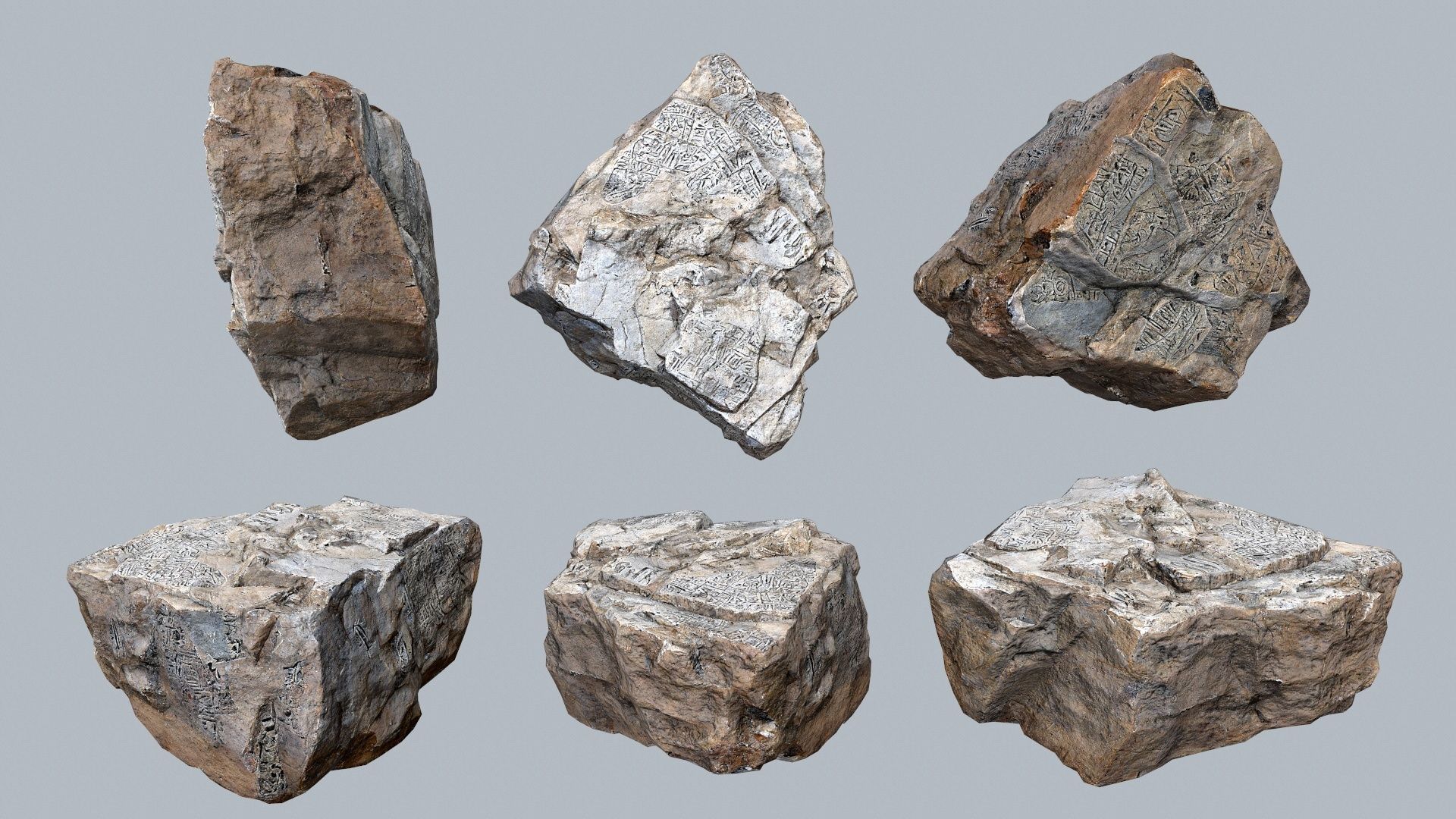 Egyptian desert rocks Low-poly 3D model_12