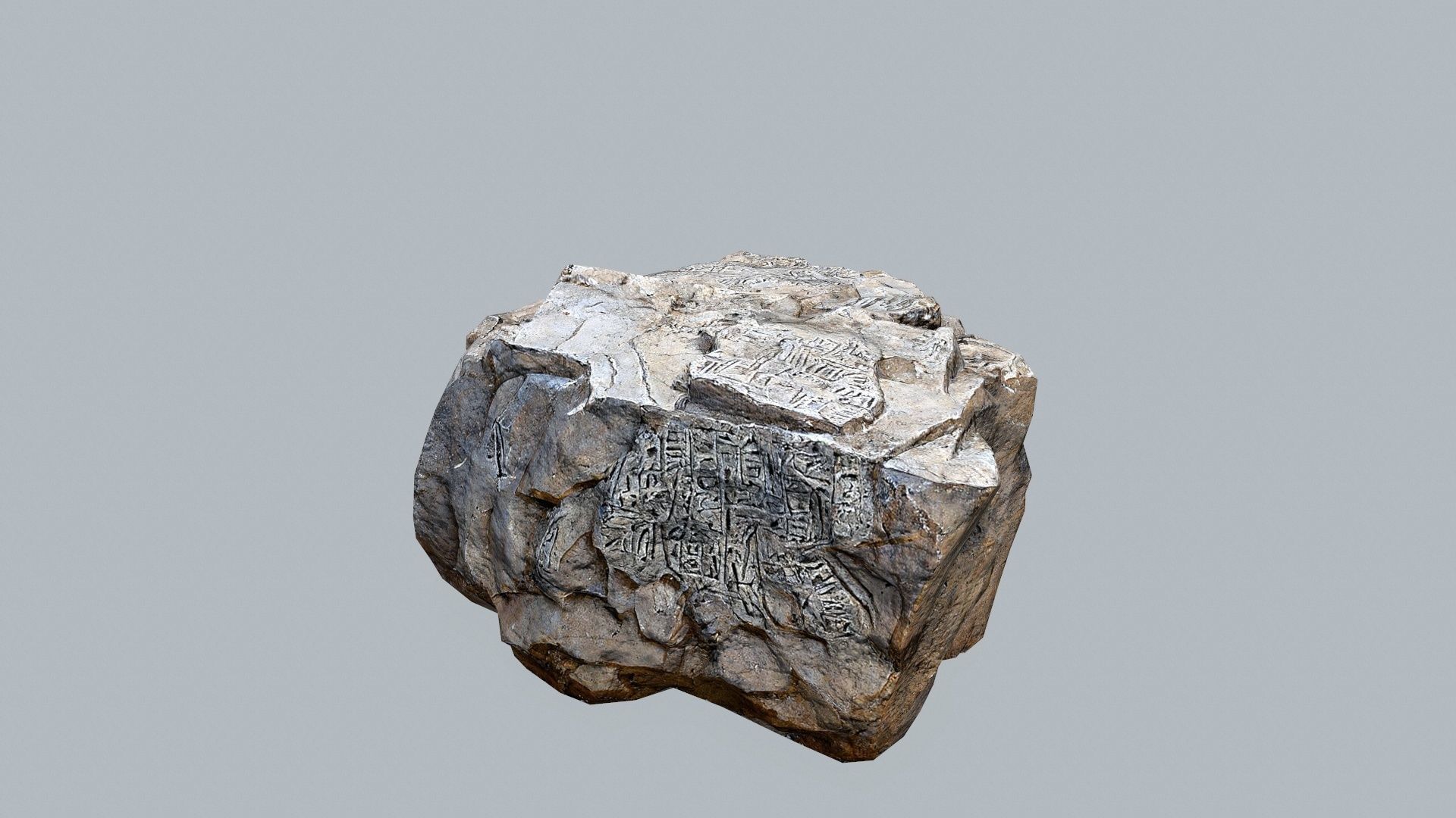 Egyptian desert rocks Low-poly 3D model_5