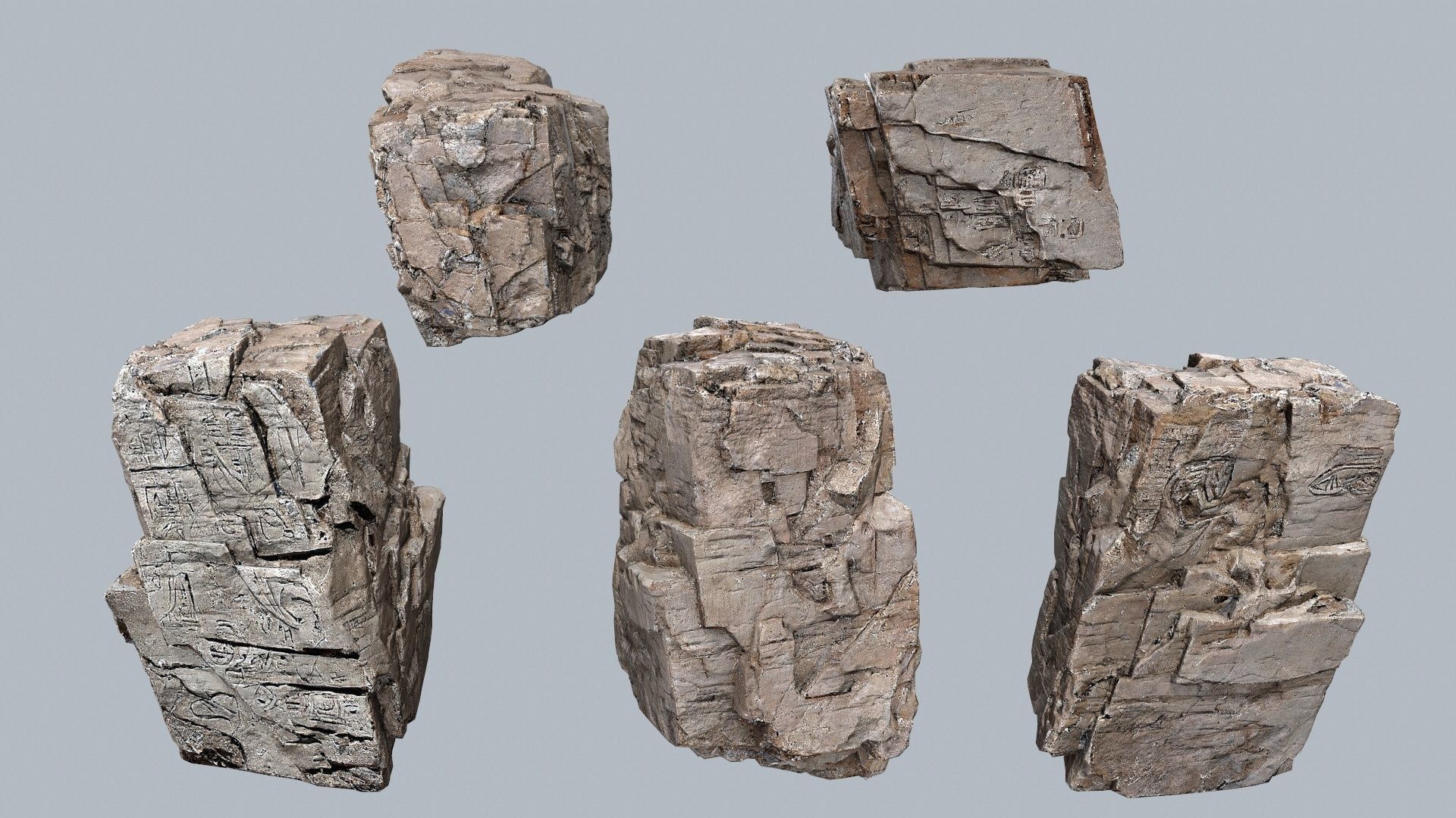 Egyptian desert rocks Low-poly 3D model_13