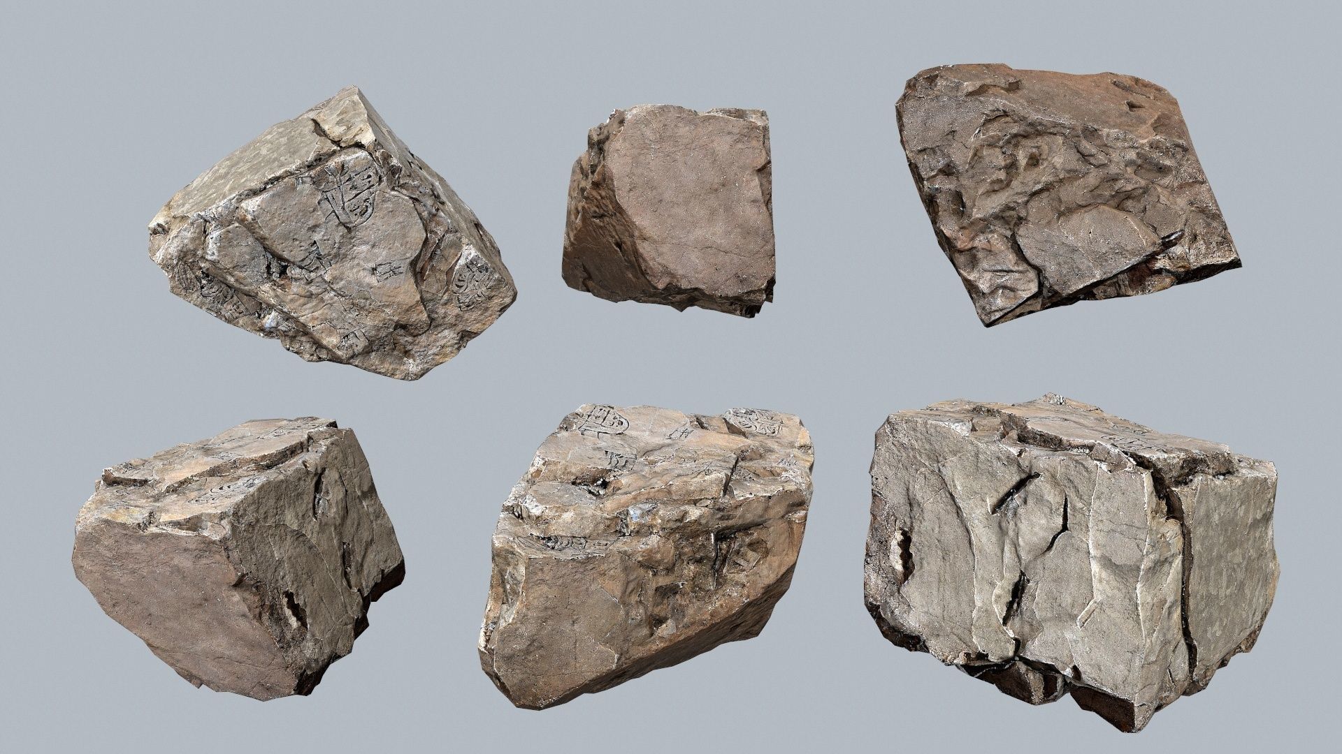 Egyptian desert rocks Low-poly 3D model_11