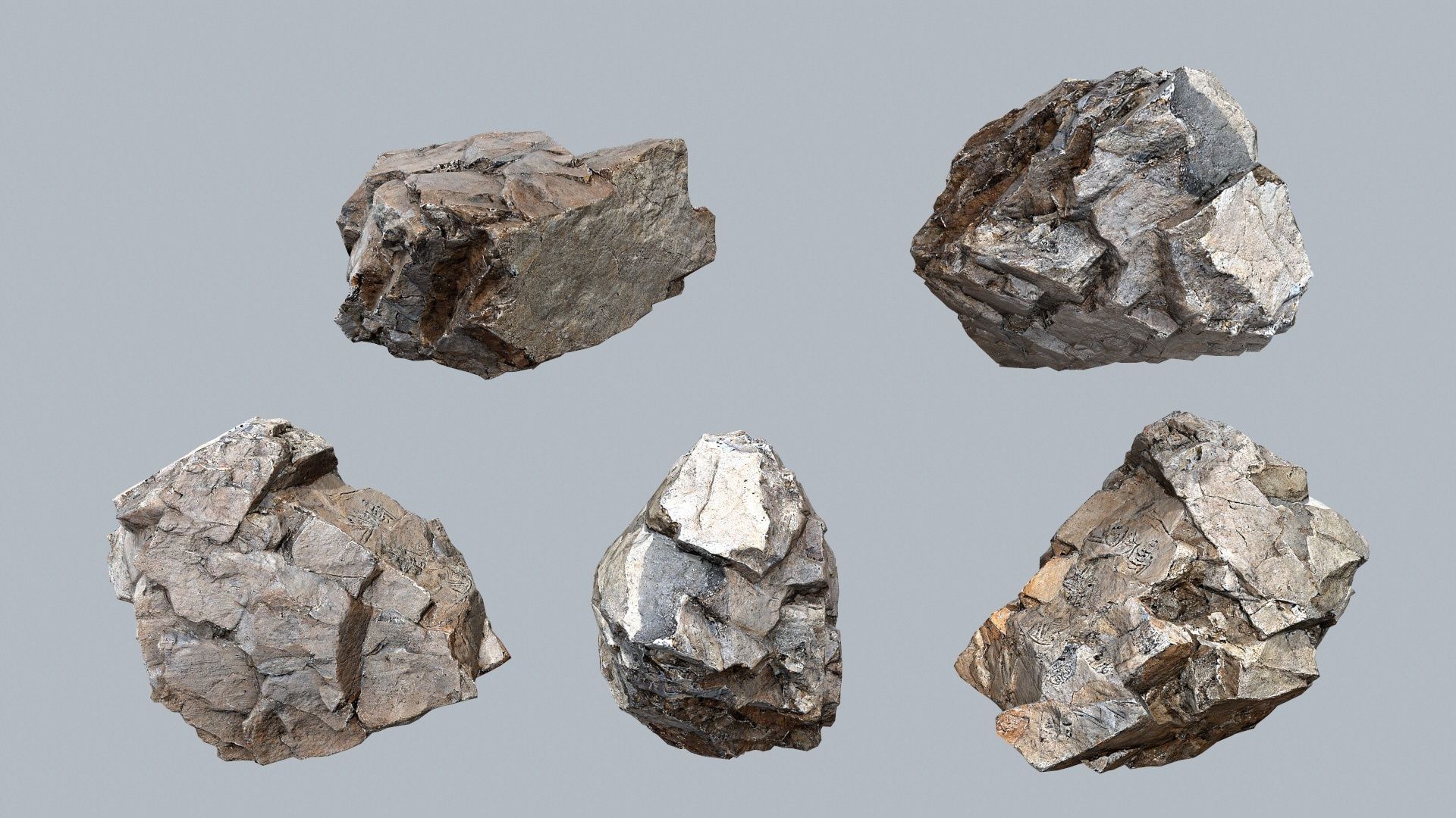 Egyptian desert rocks Low-poly 3D model_10