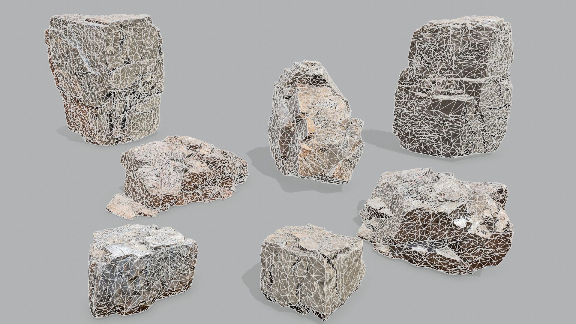 Egyptian desert rocks Low-poly 3D model_16