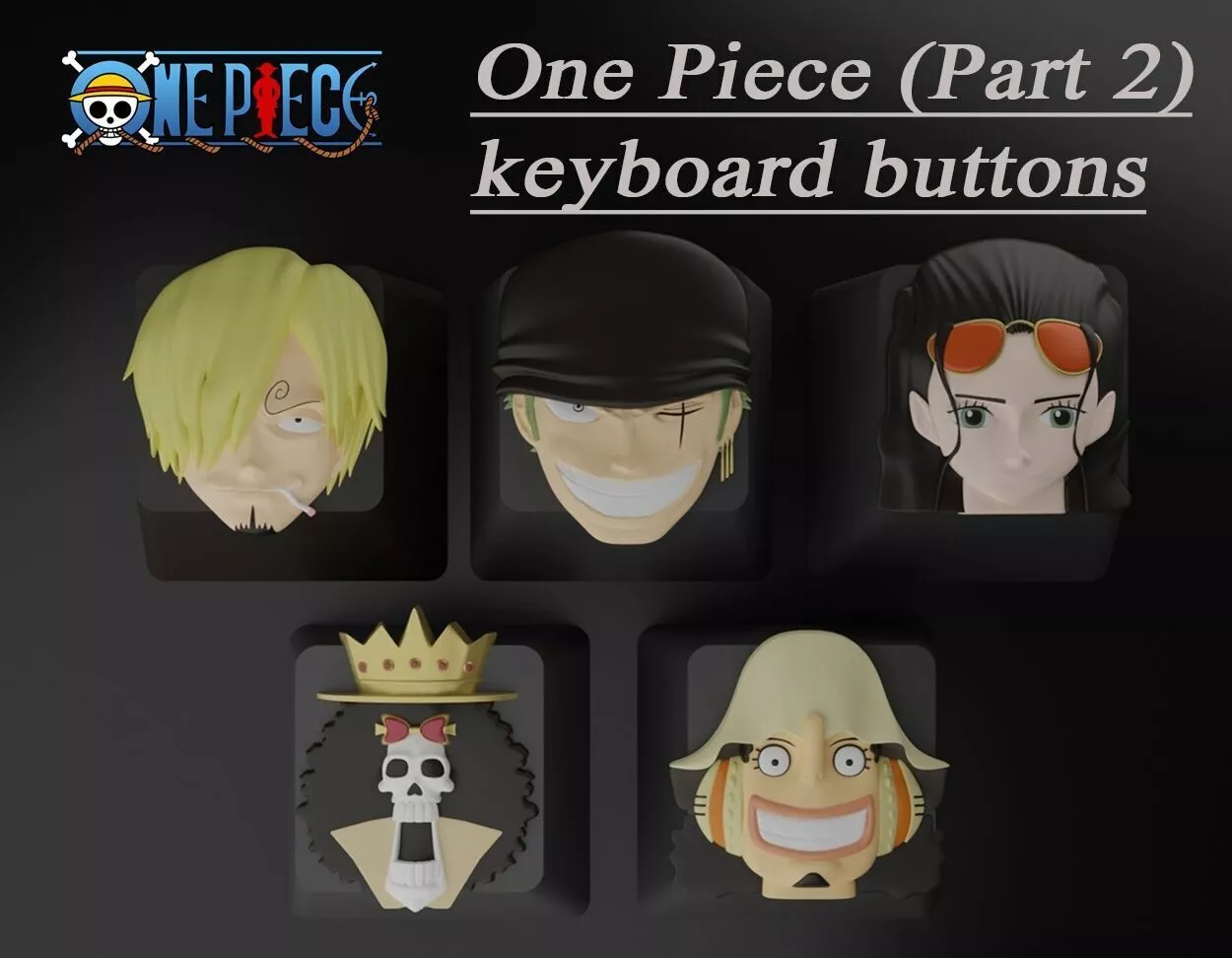 ONE PIECE PART 2 KEYBOARD BUTTONS 3D print model