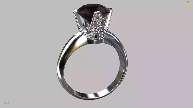Solitaire Ring 9 00mm Gem 3D print model