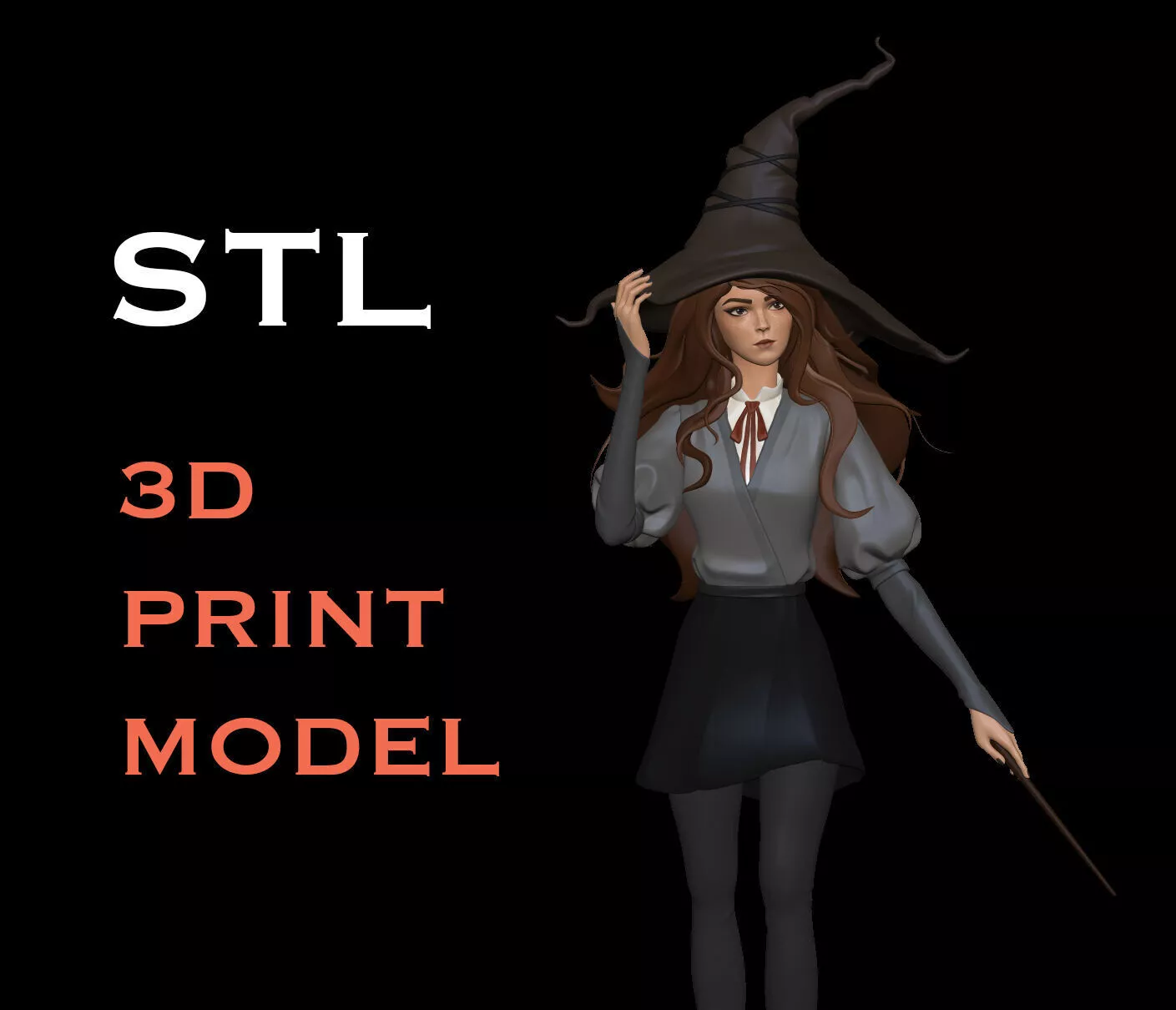 Hermione 3D Print Model STL 3D print model