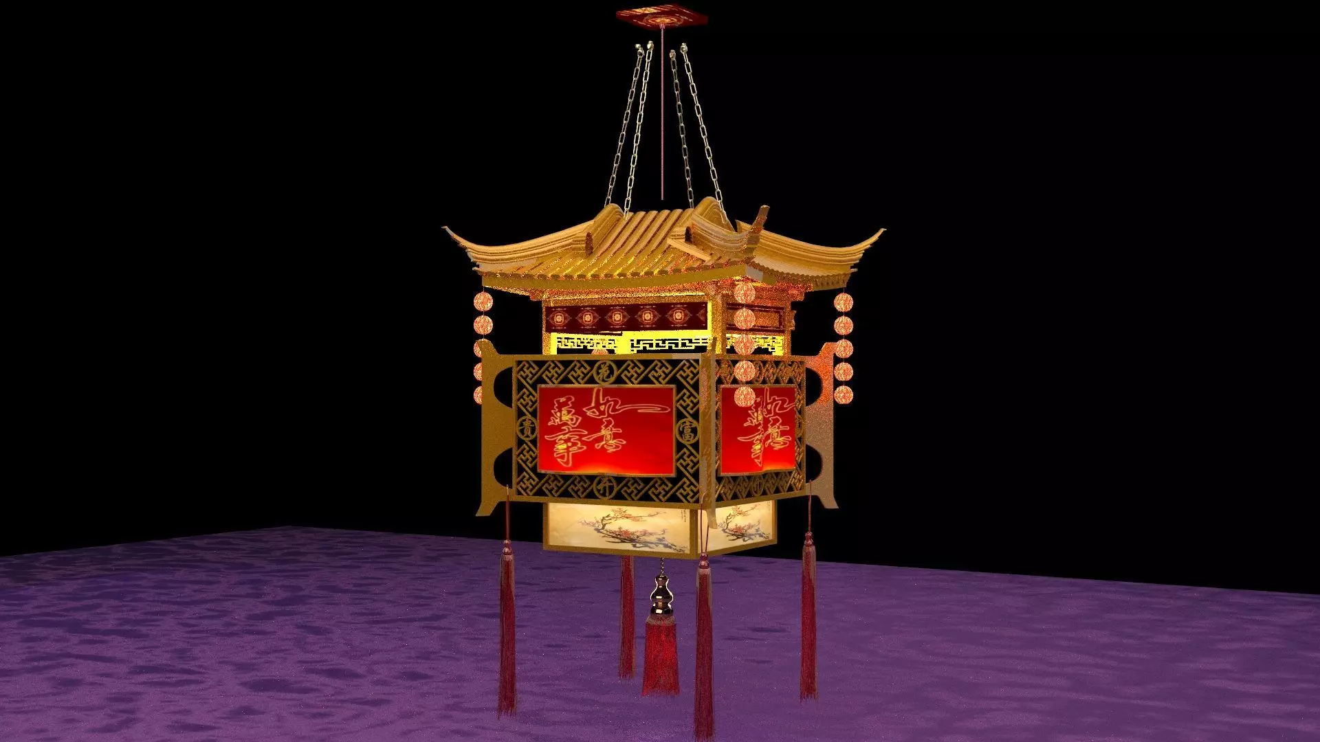 Chinese palace house  3D model_0