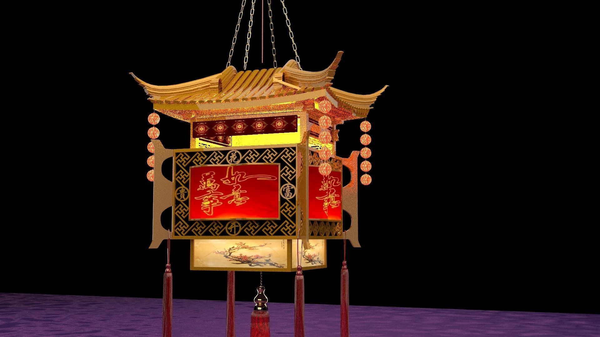 Chinese palace house  3D model_3