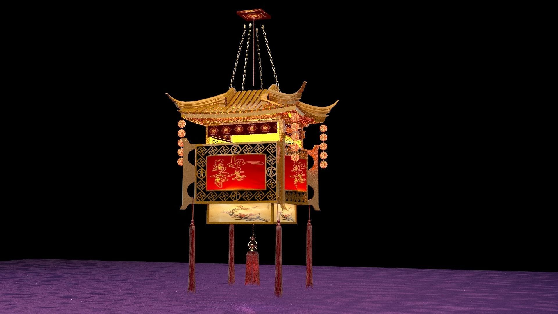 Chinese palace house  3D model_1