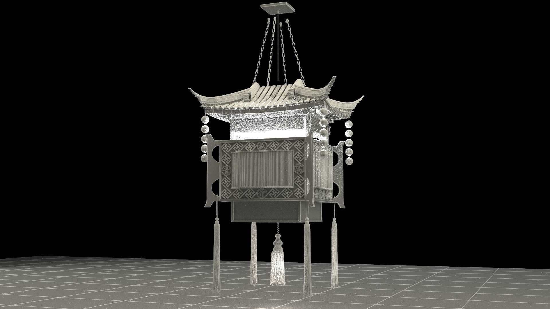 Chinese palace house  3D model_6