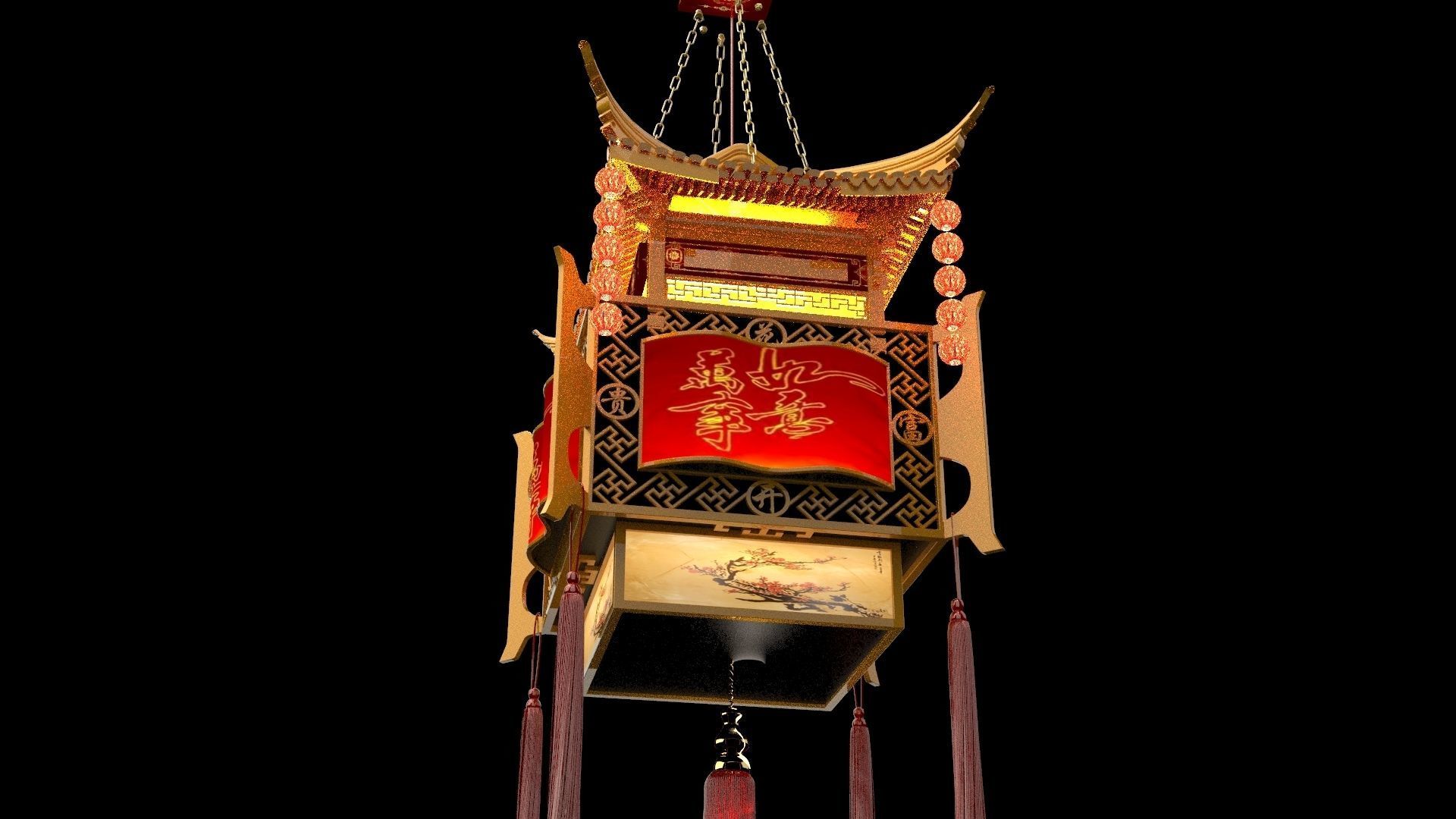 Chinese palace house  3D model_4