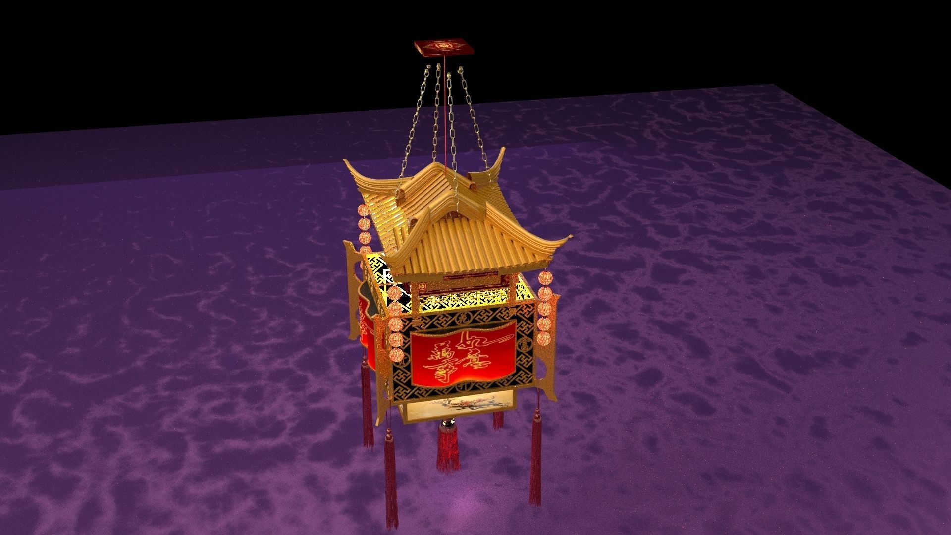 Chinese palace house  3D model_2